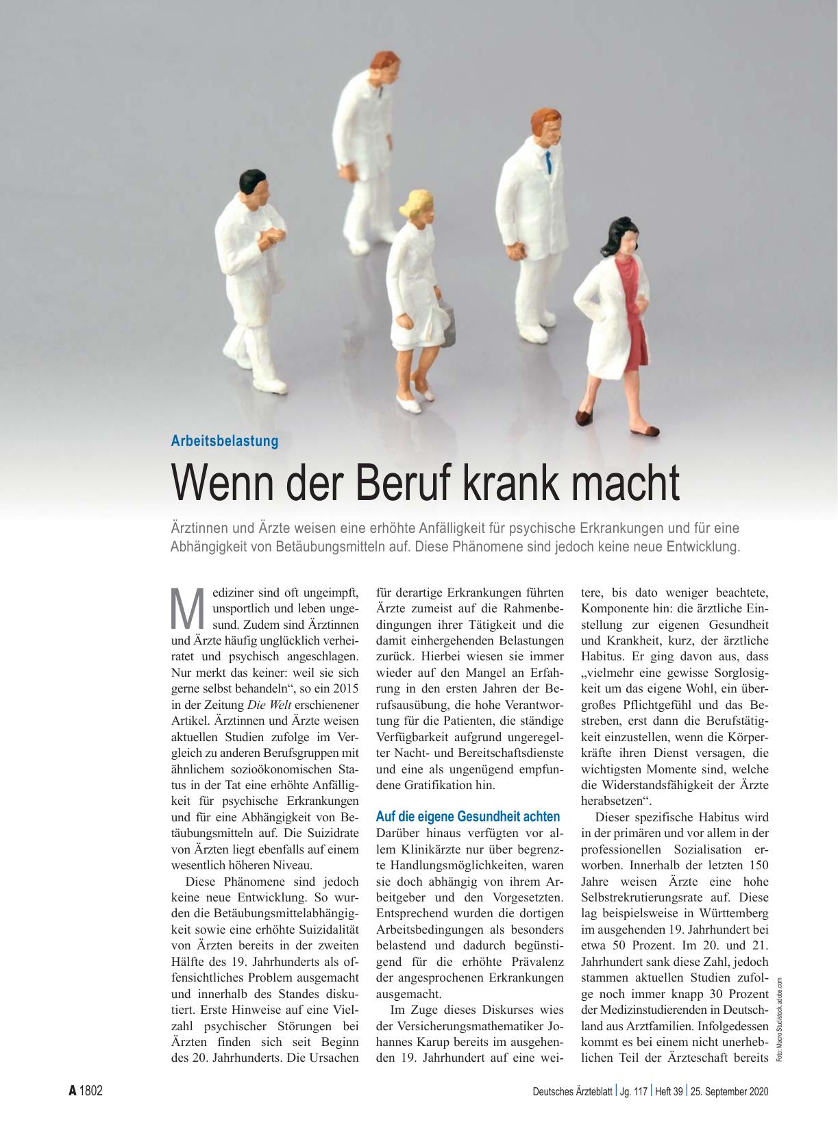 Vorschauseite 1: Arbeitsbelastung: Wenn der Beruf krank macht