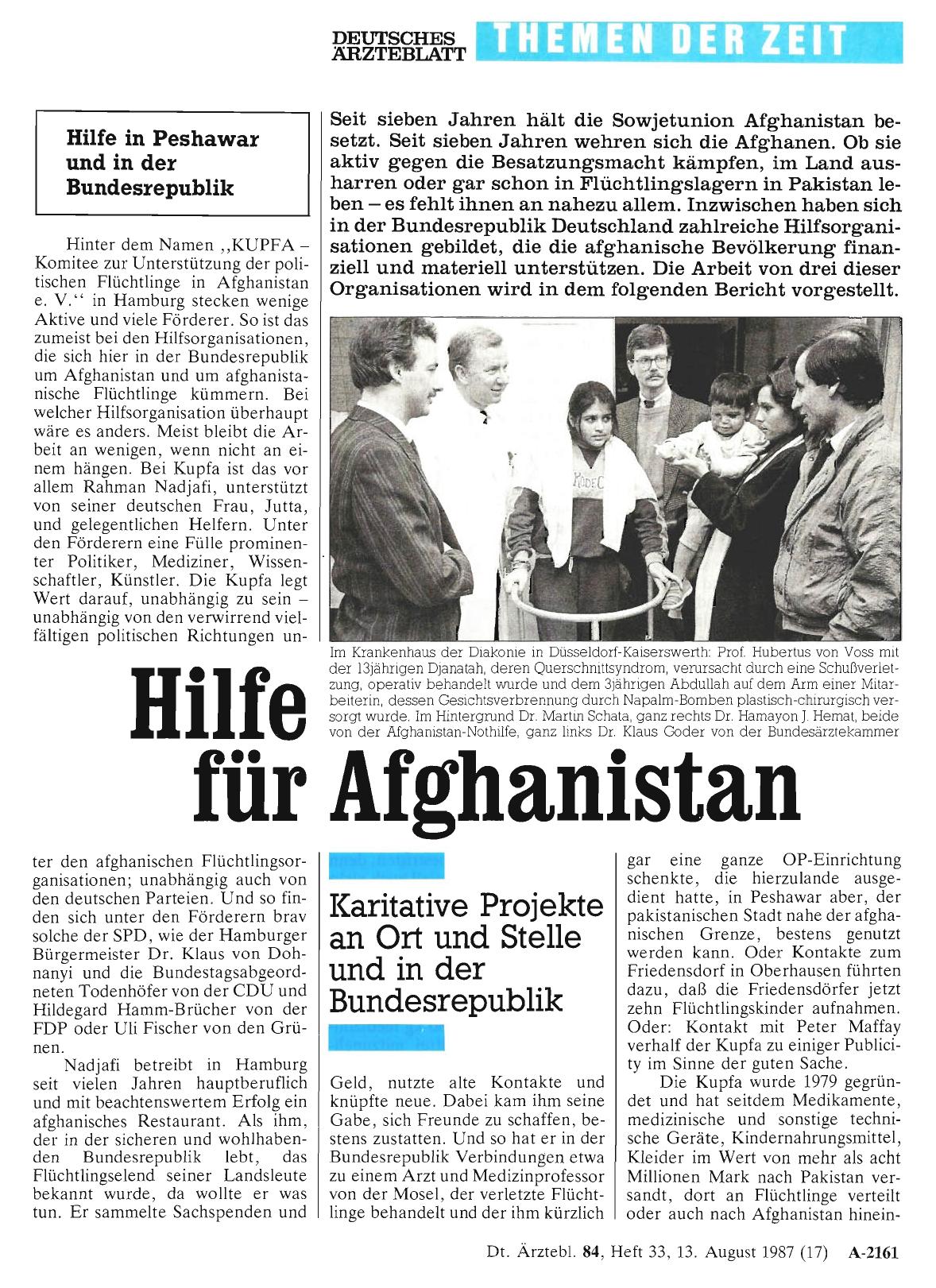 Vorschauseite 1: Hilfe für Afghanistan