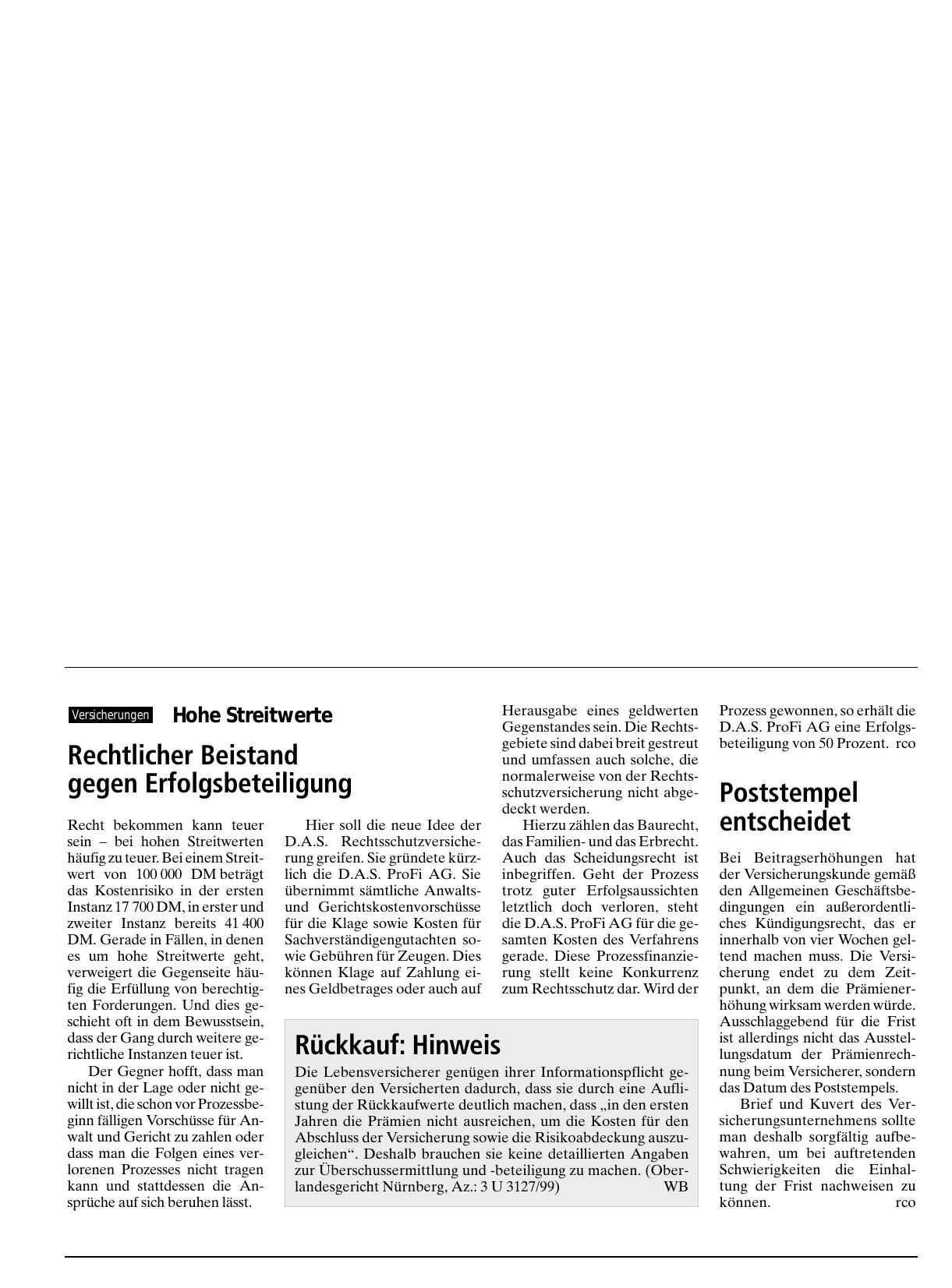 Vorschauseite 1: Rückkauf: Hinweis
