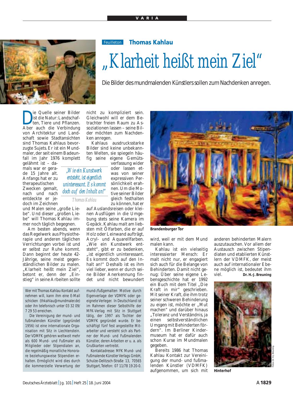 Vorschauseite 1: Thomas Kahlau: „Klarheit heißt mein Ziel“