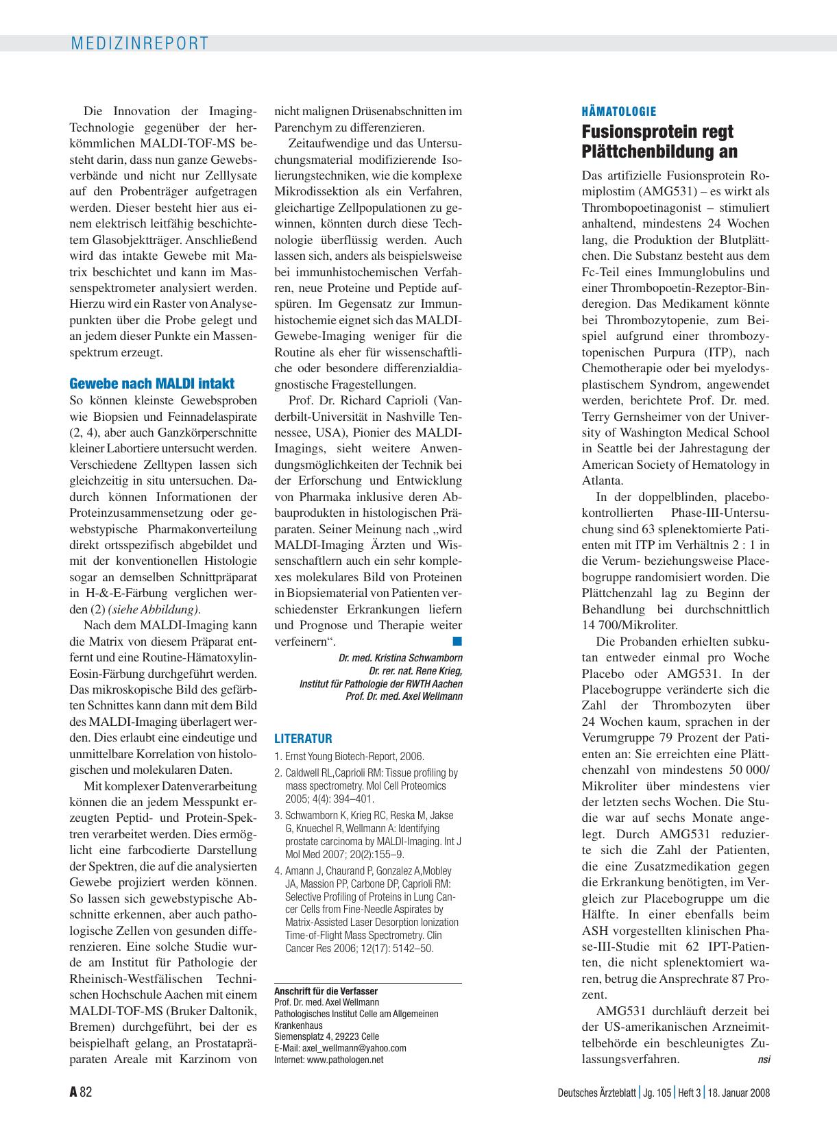 Vorschauseite 1: Hämatologie: Fusionsprotein regt Plättchenbildung an