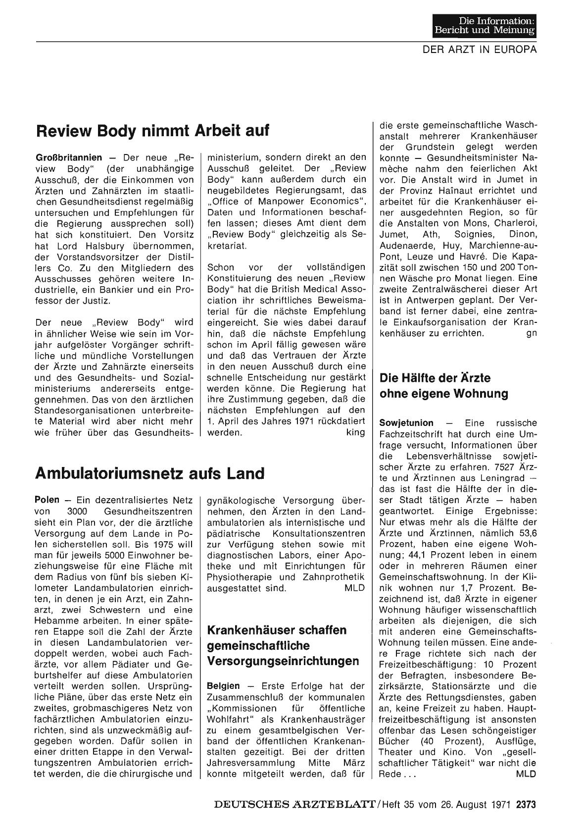 Vorschauseite 1: Ambulatoriumsnetz aufs Land