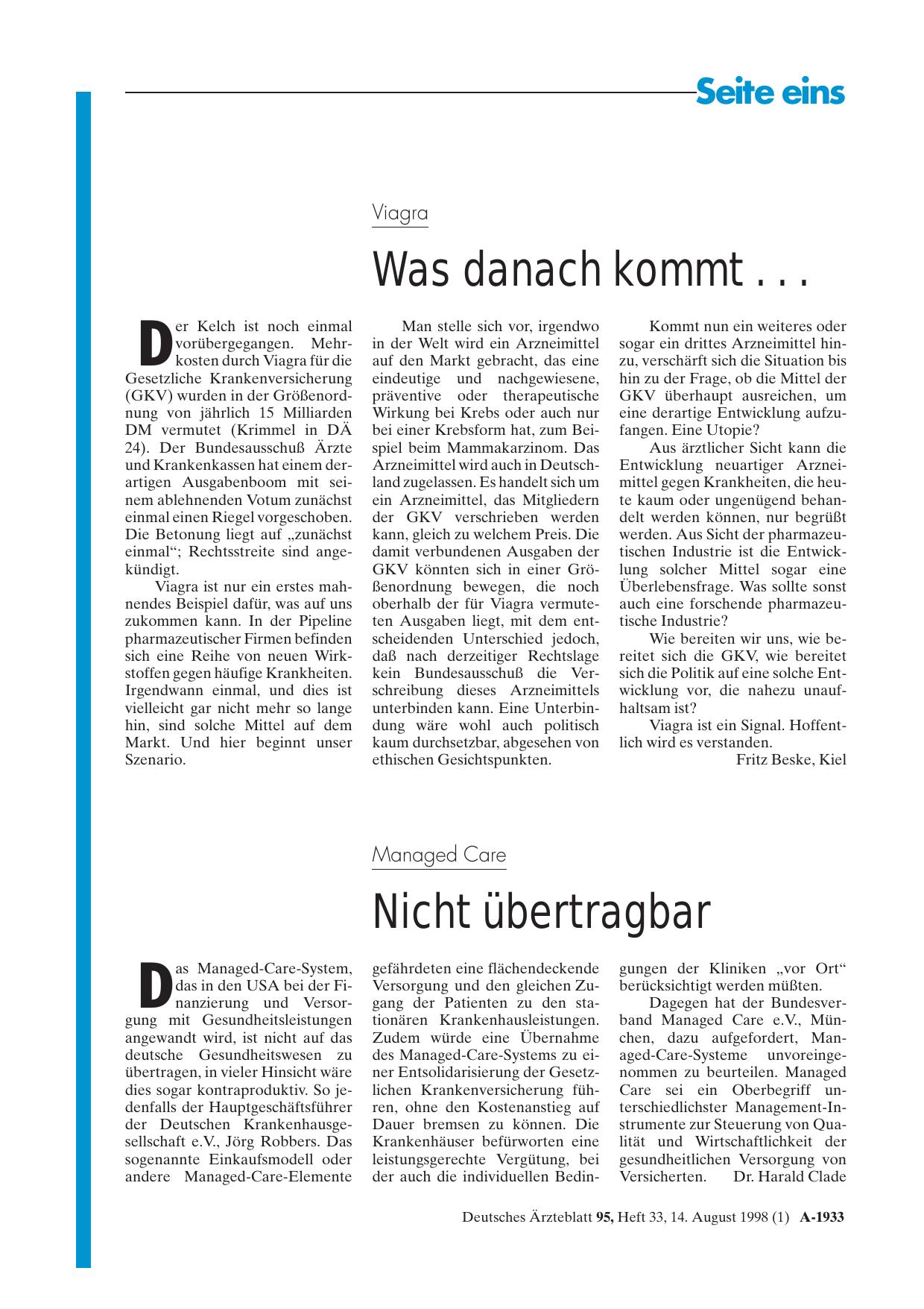Vorschauseite 1: Viagra: Was danach kommt. ..