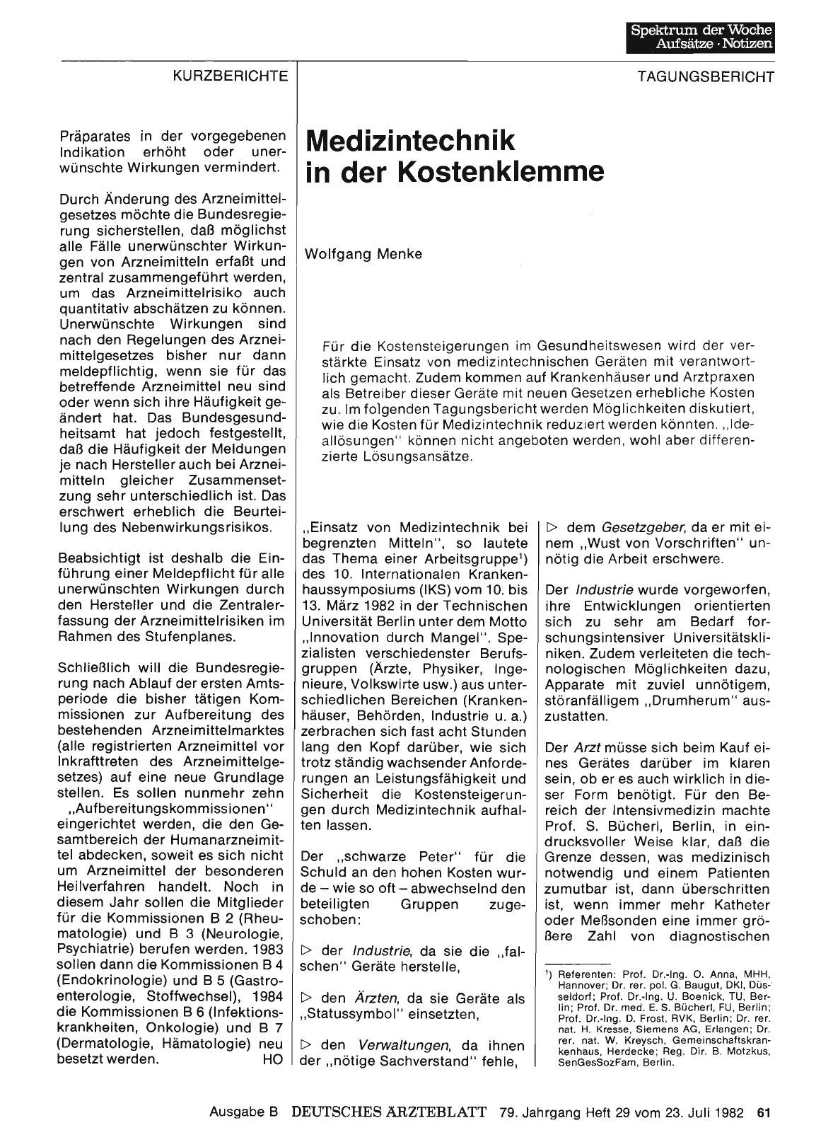 Vorschauseite 1: Medizintechnik in der Kostenklemme