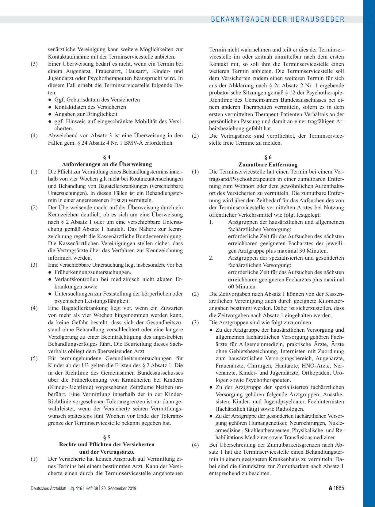 Vorschauseite 2: Vereinbarung über die Einrichtung von Terminservicestellen und die Vermittlung von Arztterminen