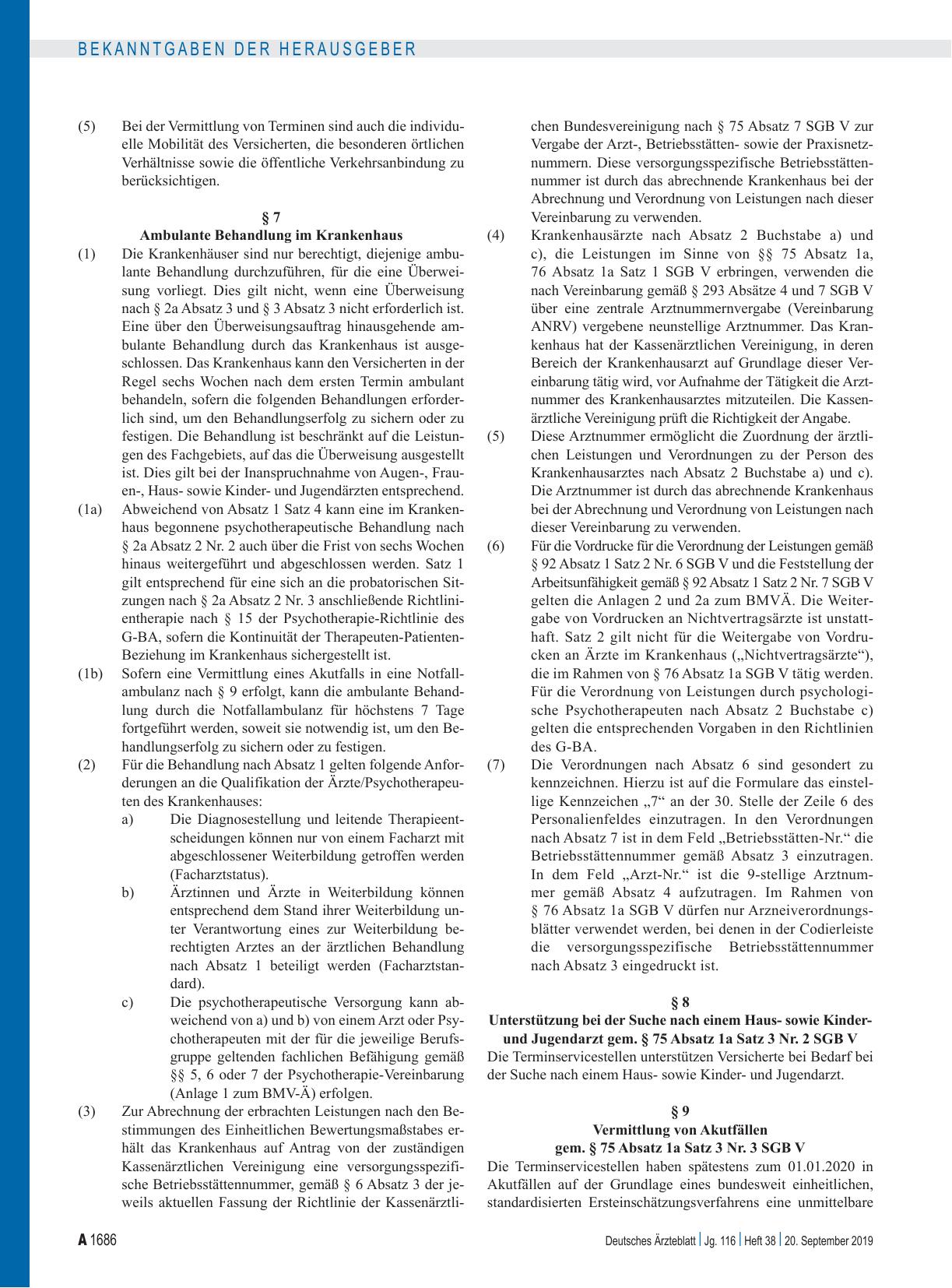 Vorschauseite 3: Vereinbarung über die Einrichtung von Terminservicestellen und die Vermittlung von Arztterminen