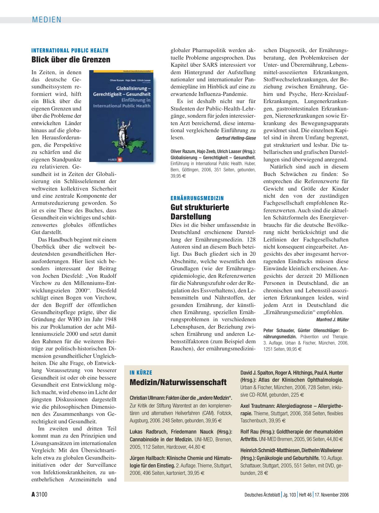 Vorschauseite 1: Ernährungsmedizin. Prävention und Therapie