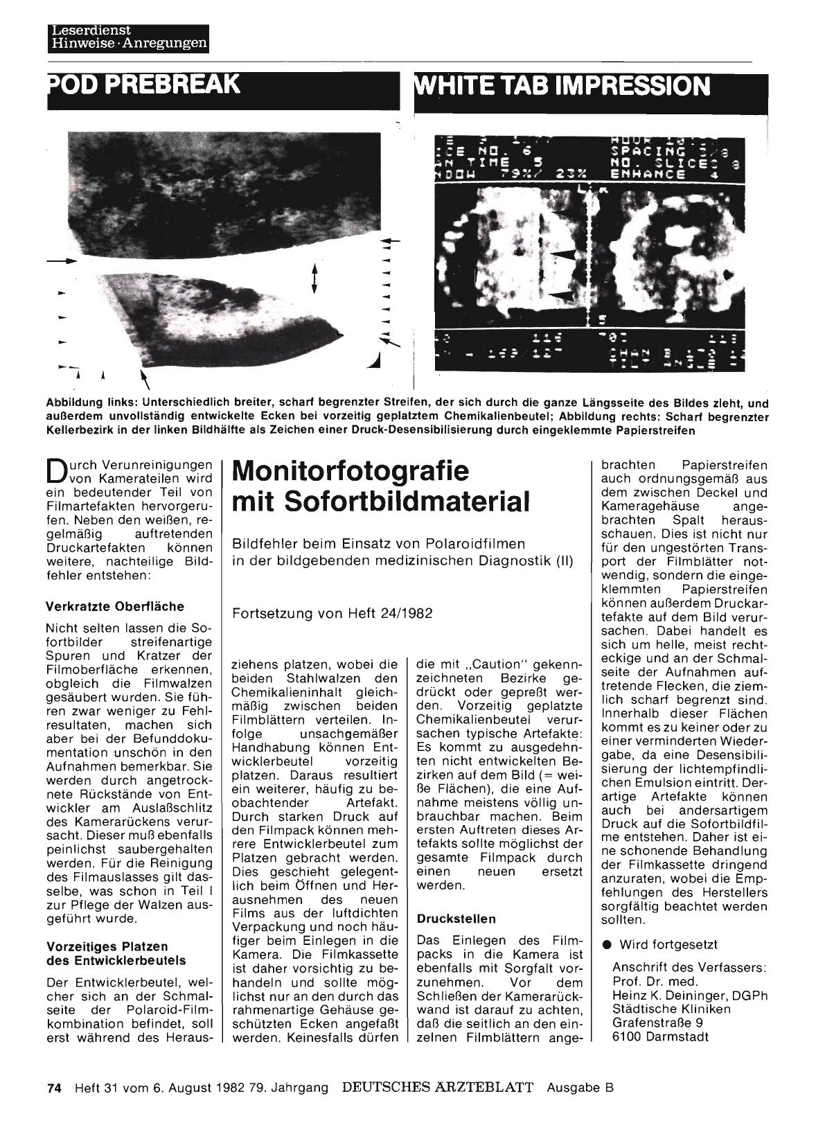 Vorschauseite 1: Monitorfotografie mit Sofortbildmaterial