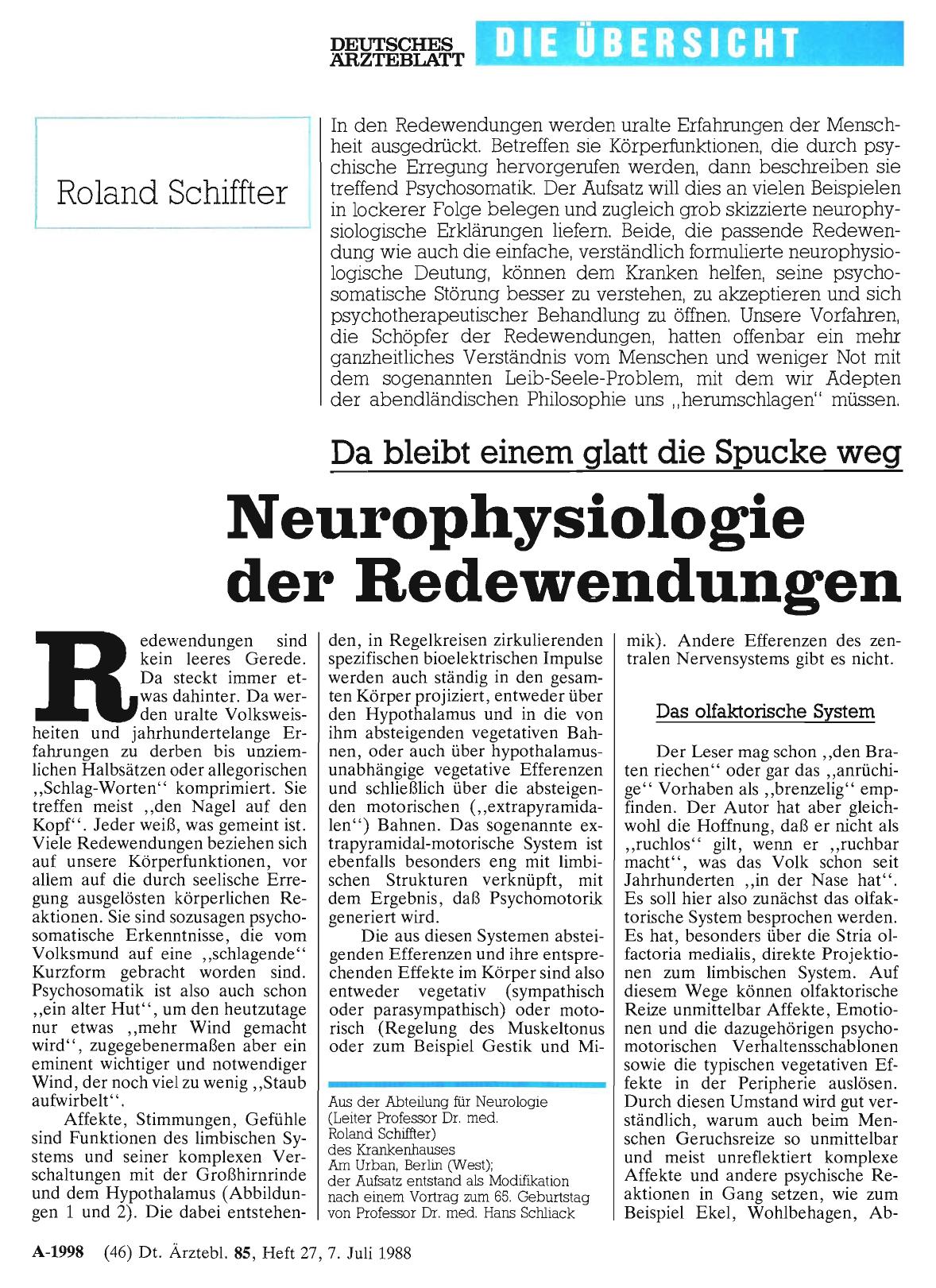 Vorschauseite 1: Neurophysiologie der Redewendungen