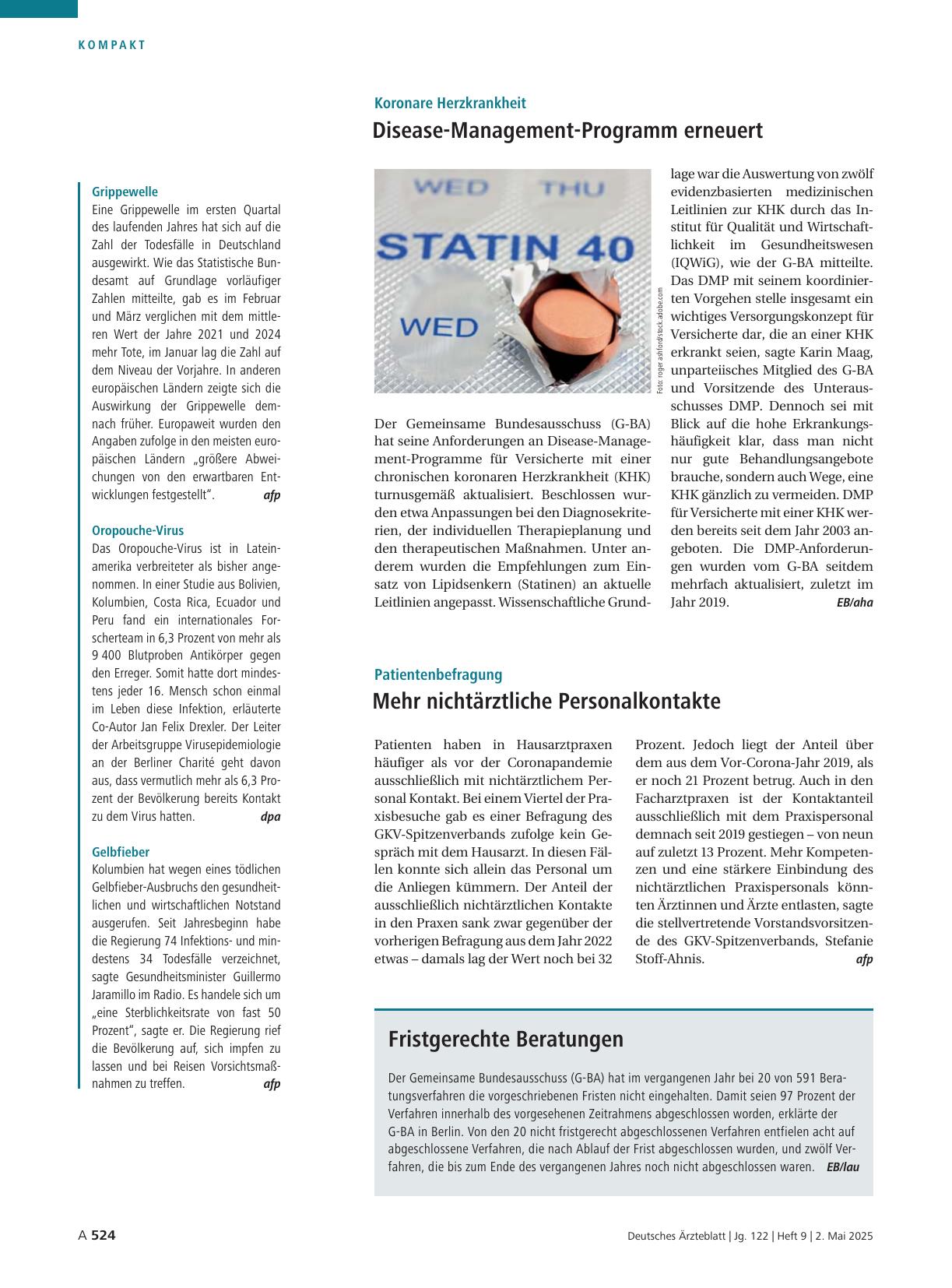Vorschauseite 1: Patientenbefragung: Mehr nichtärztliche Personalkontakte