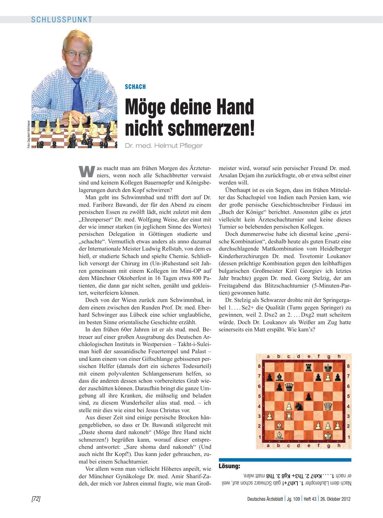 Vorschauseite 1: Schach: Möge deine Hand nicht schmerzen!