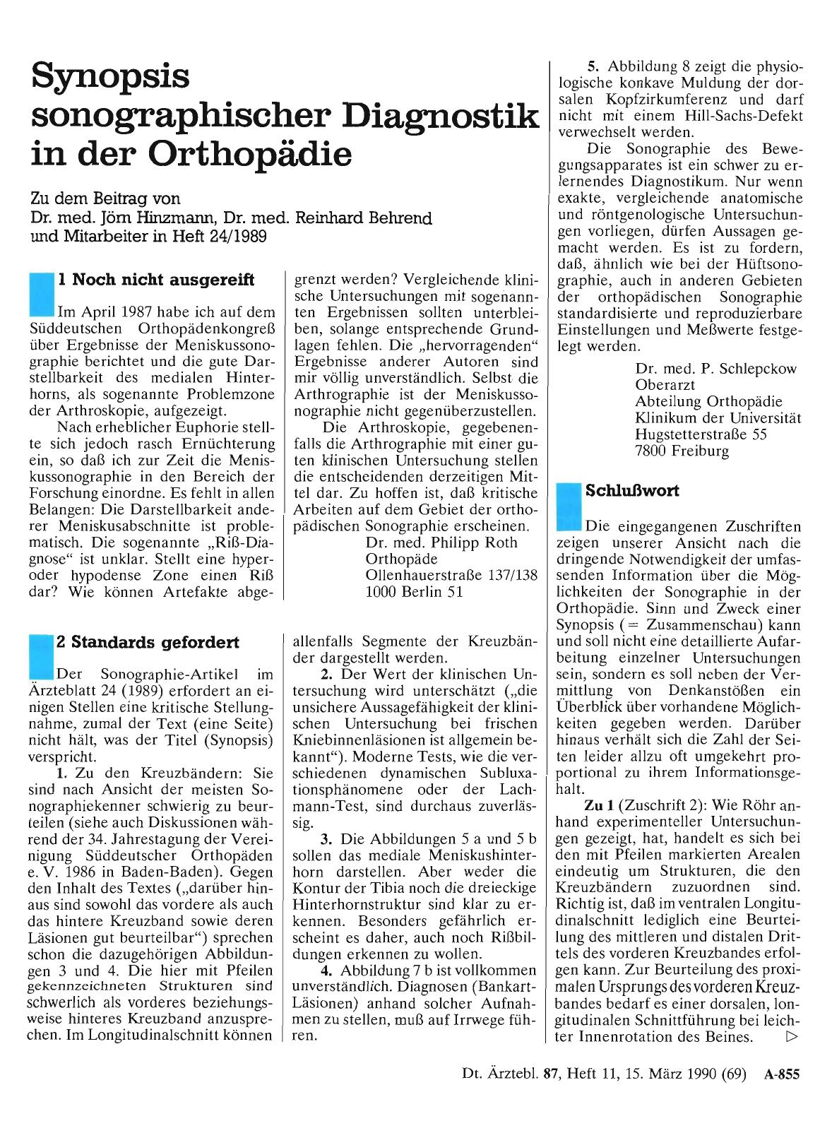 Vorschauseite 1: Synopsis sonographischer Diagnostik in der Orthopädie: Noch nicht ausgereift