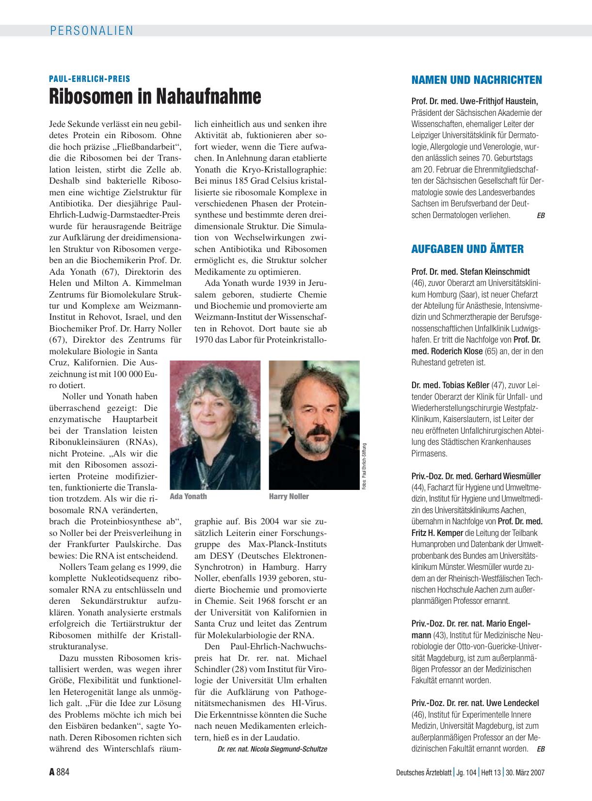 Vorschauseite 1: Namen und Nachrichten