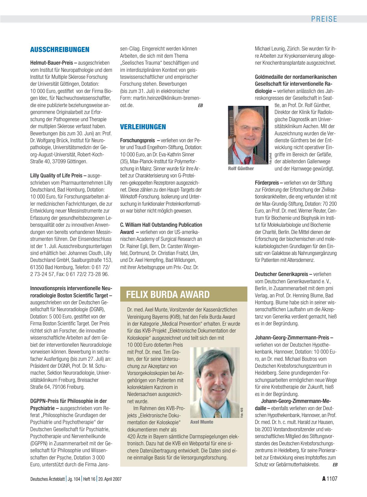 Vorschauseite 1: Felix Burda Award