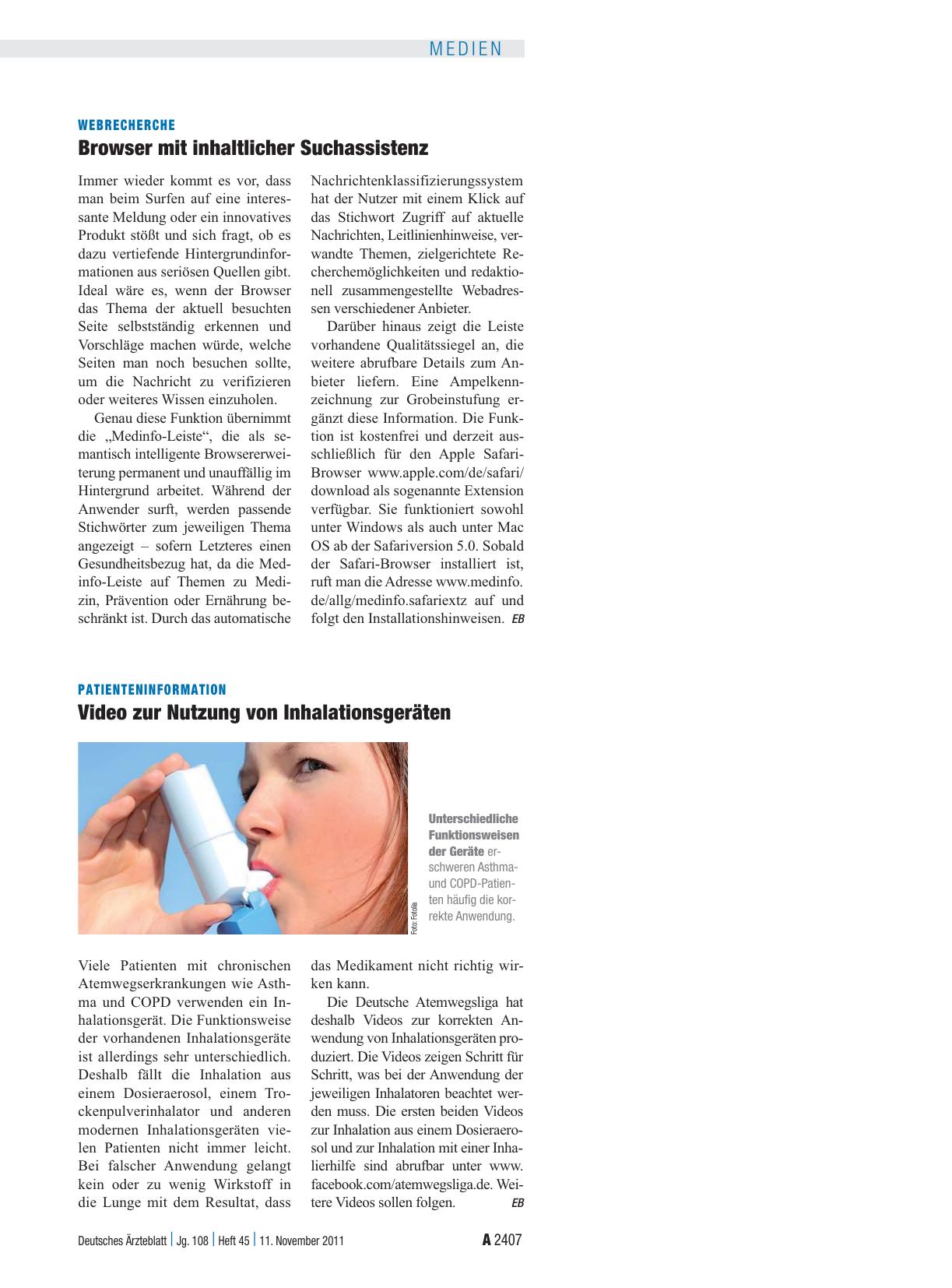 Vorschauseite 1: Patienteninformation: Video zur Nutzung von Inhalationsgeräten