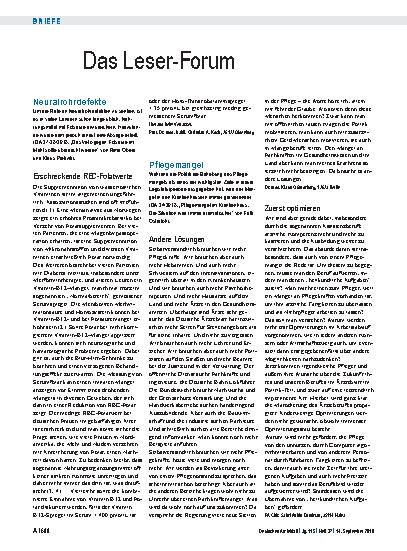 Vorschauseite 1: Pflegemangel: Zuerst optimieren