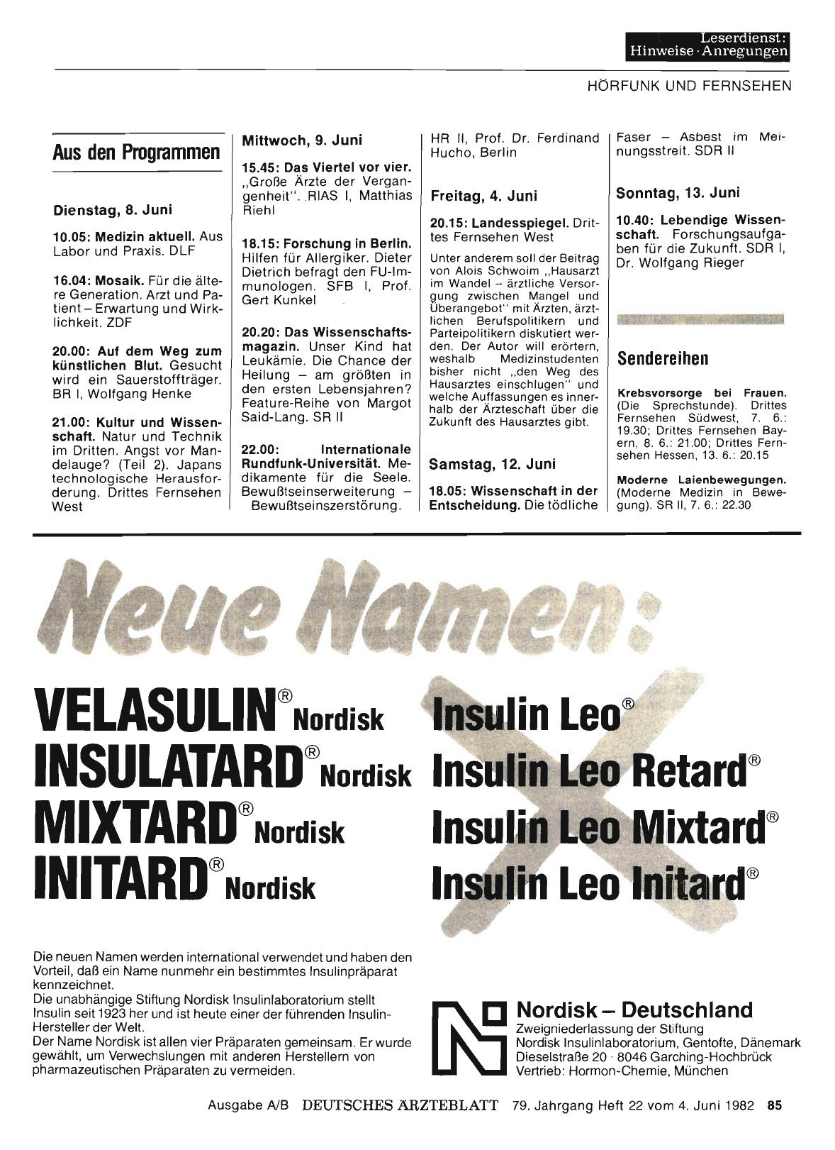 Vorschauseite 1: Aus den Programmen