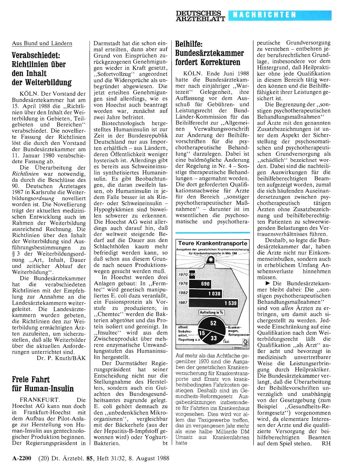 Vorschauseite 1: Beihilfe: Bundesärztekammer fordert Korrekturen