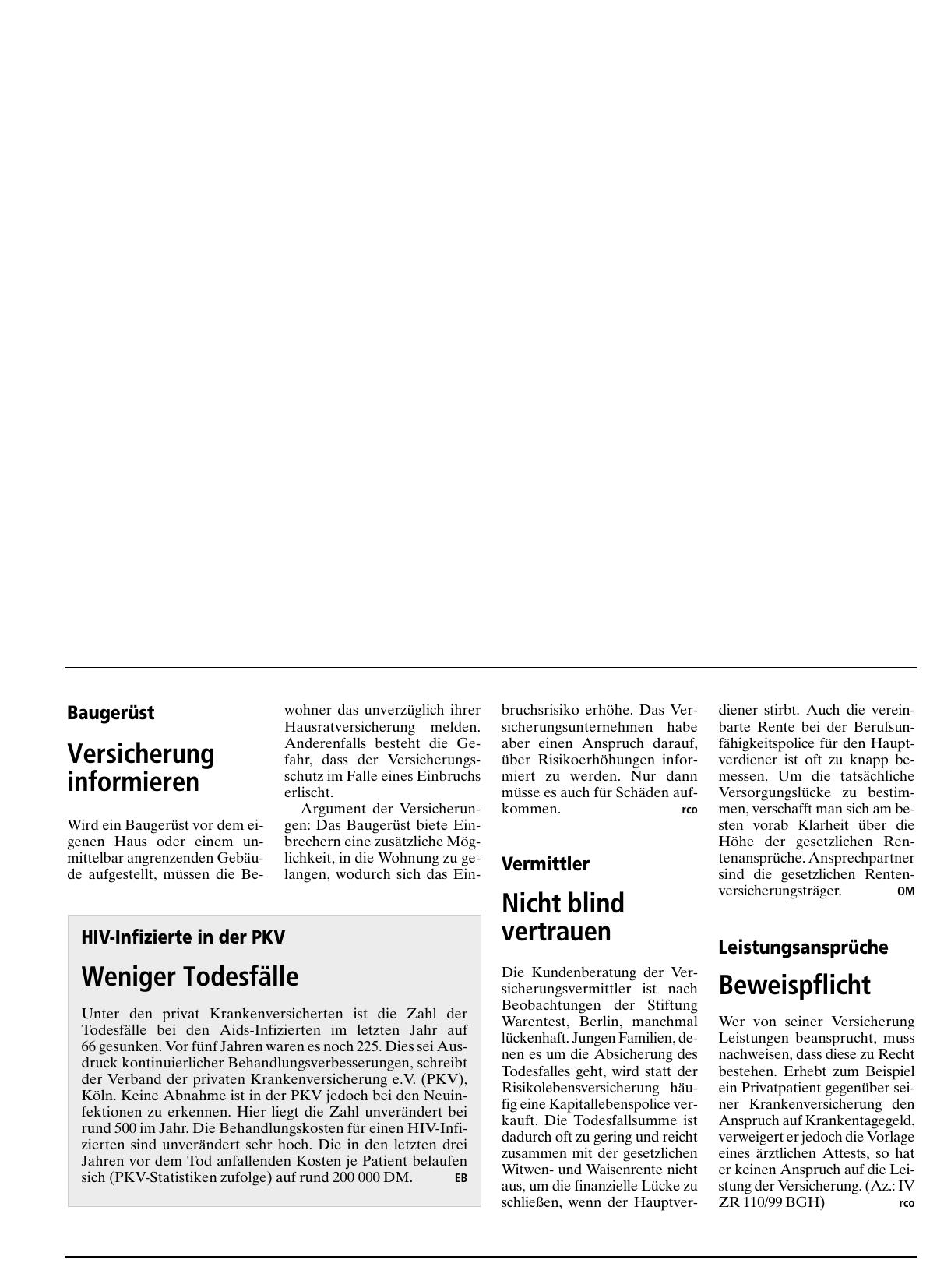 Vorschauseite 1: Leistungsansprüche: Beweispflicht