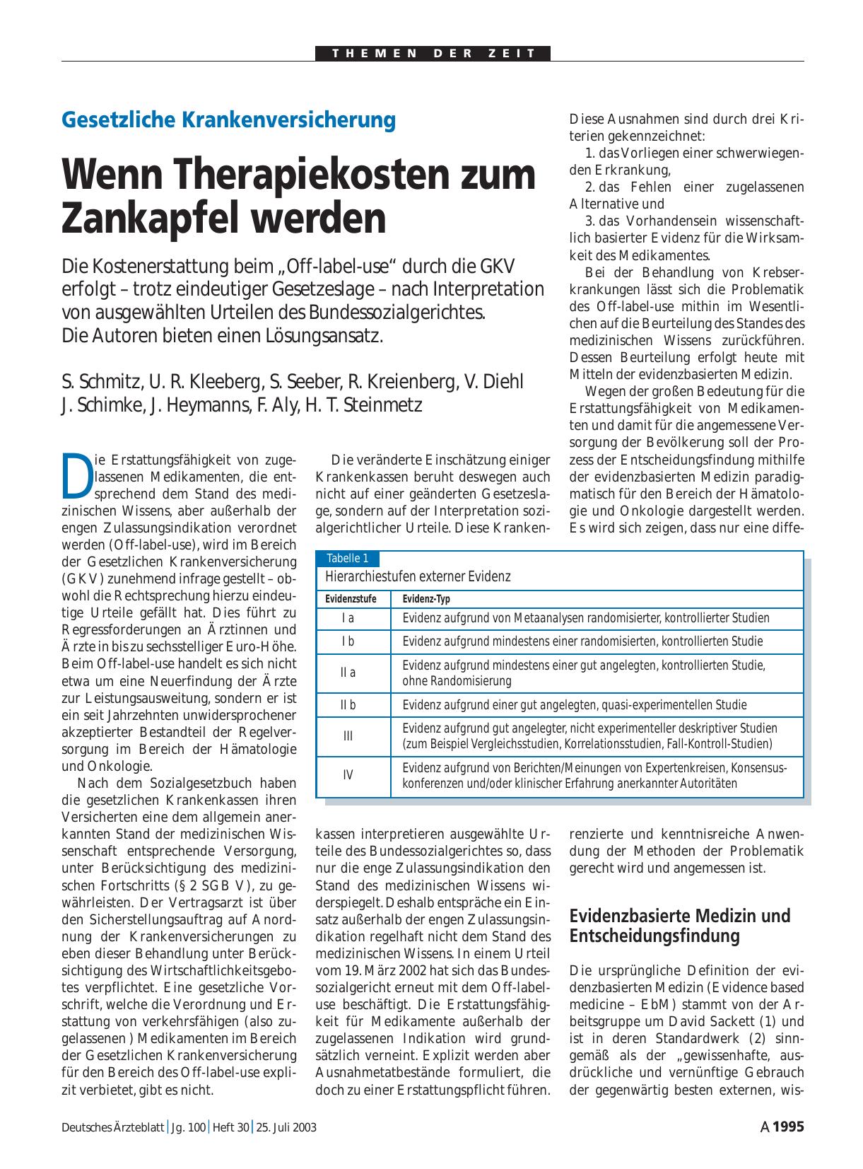 Vorschauseite 1: Gesetzliche Krankenversicherung: Wenn Therapiekosten zum Zankapfel werden