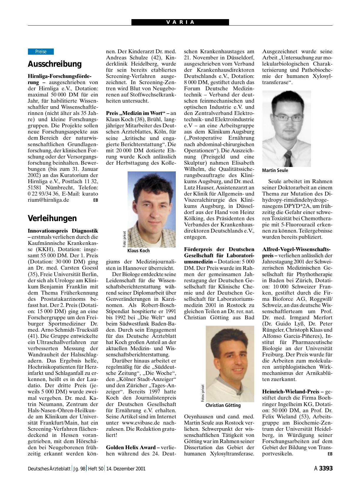 Vorschauseite 1: Ausschreibung