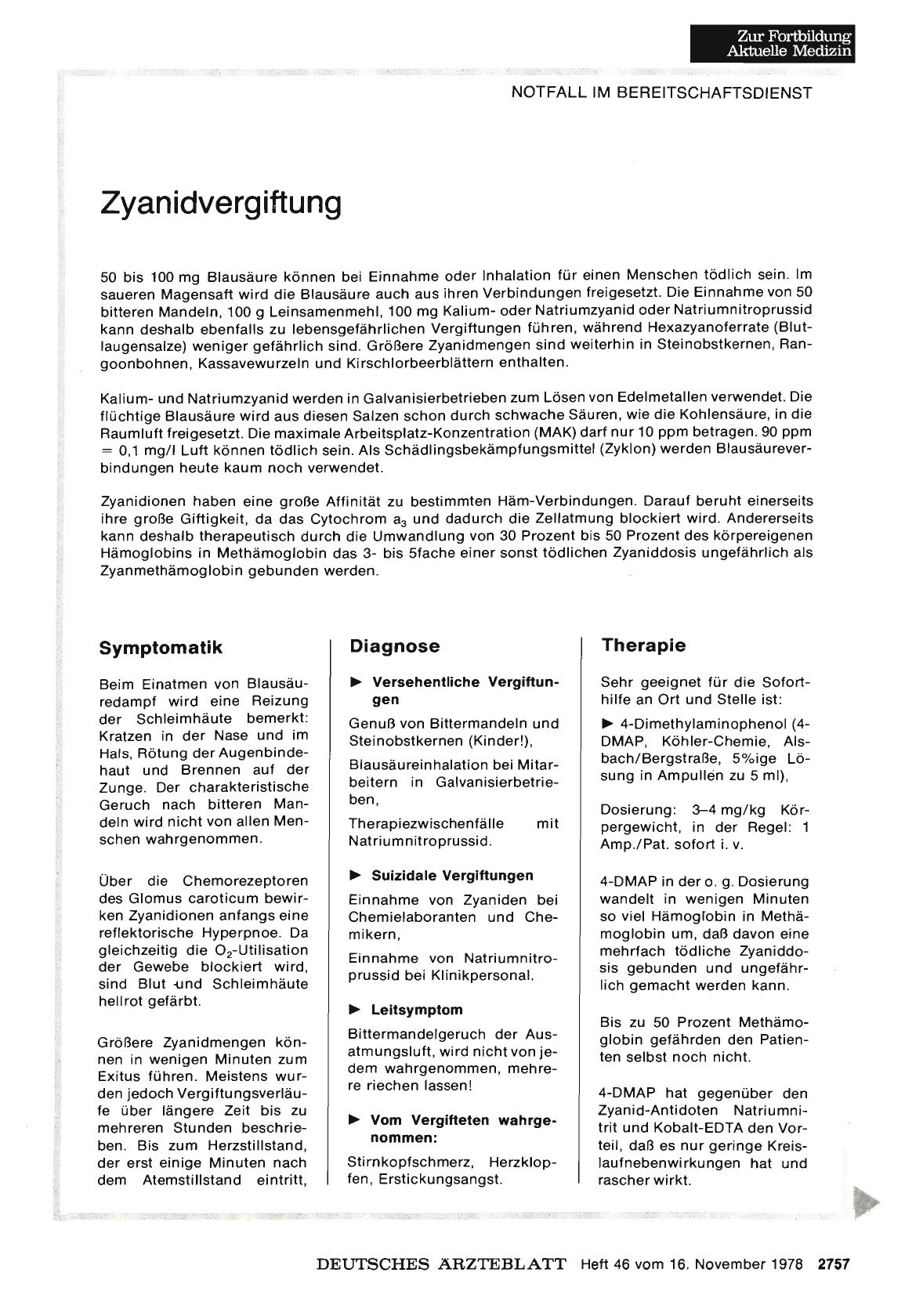Vorschauseite 1: Zyanidvergiftung