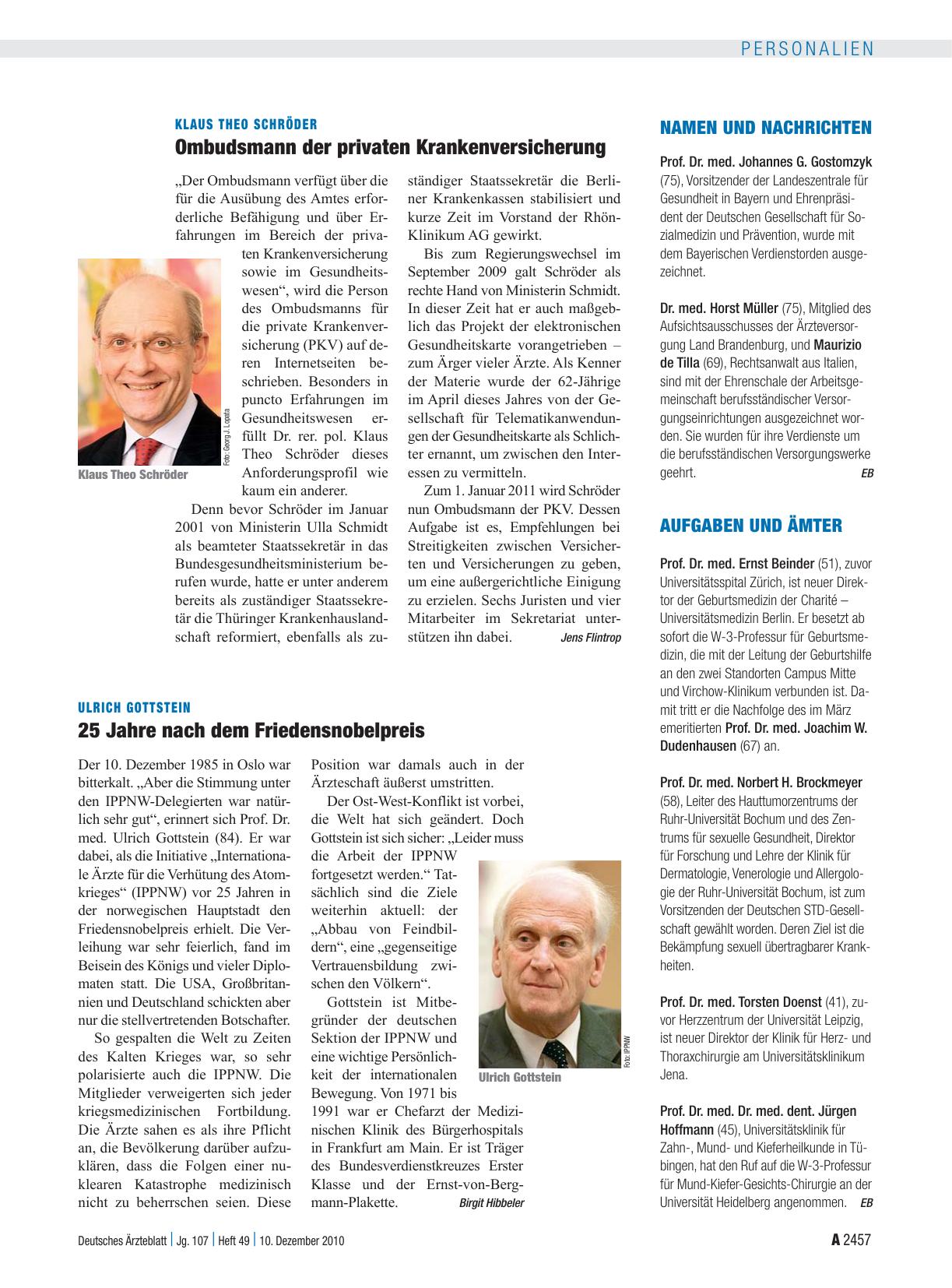 Vorschauseite 1: Namen und Nachrichten