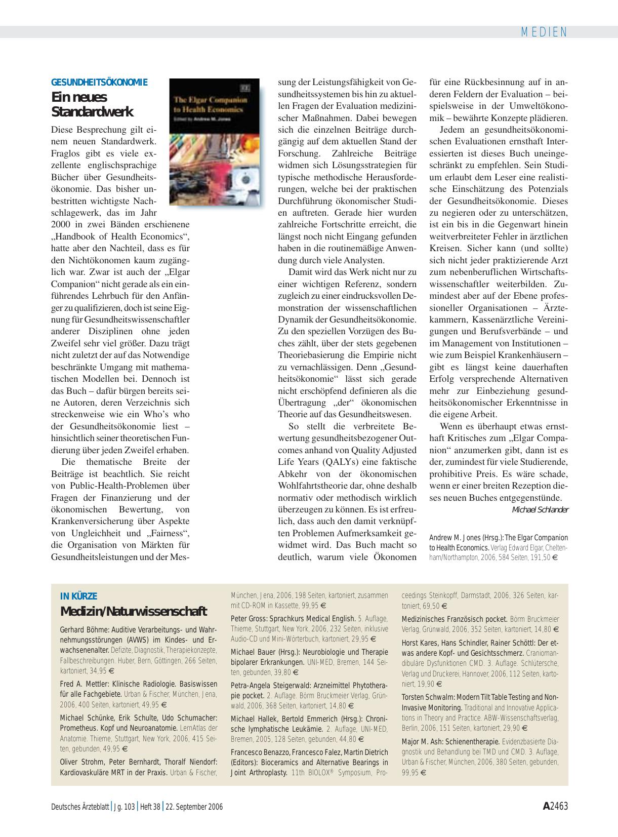 Vorschauseite 1: The Elgar Companion to Health Economics