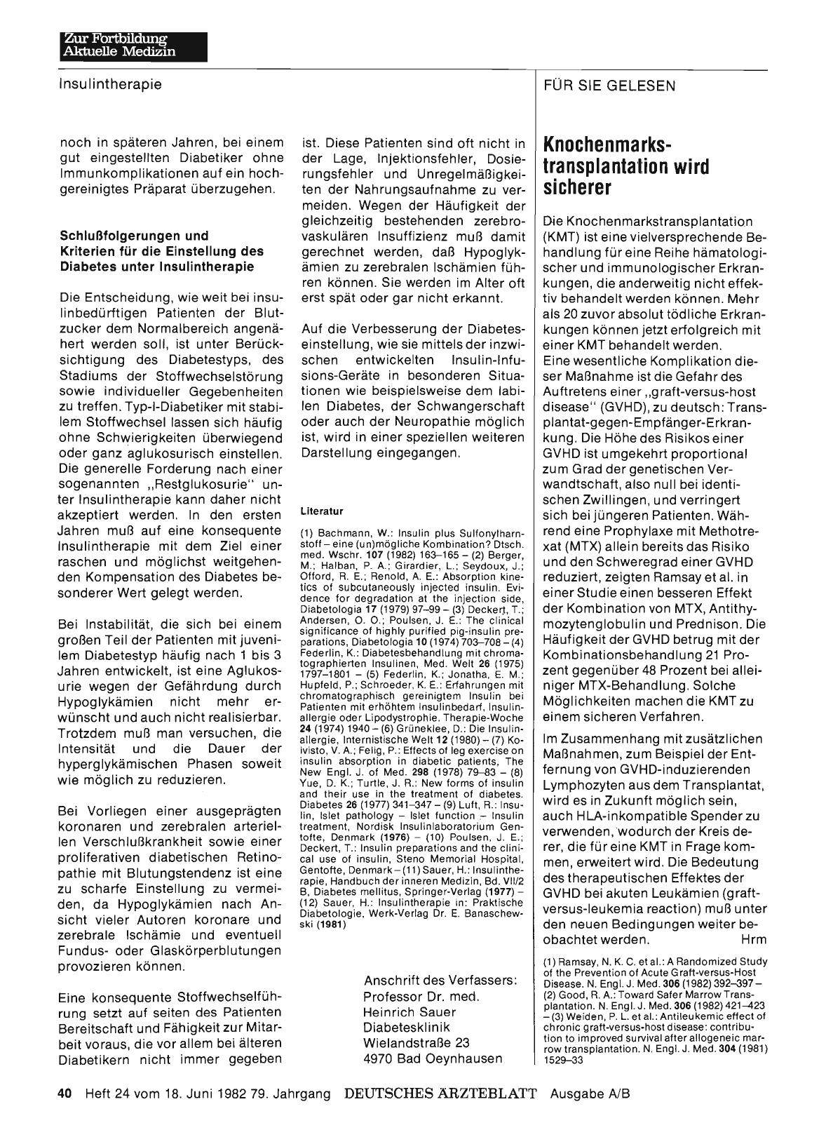 Vorschauseite 1: Knochenmarkstransplantation wird sicherer
