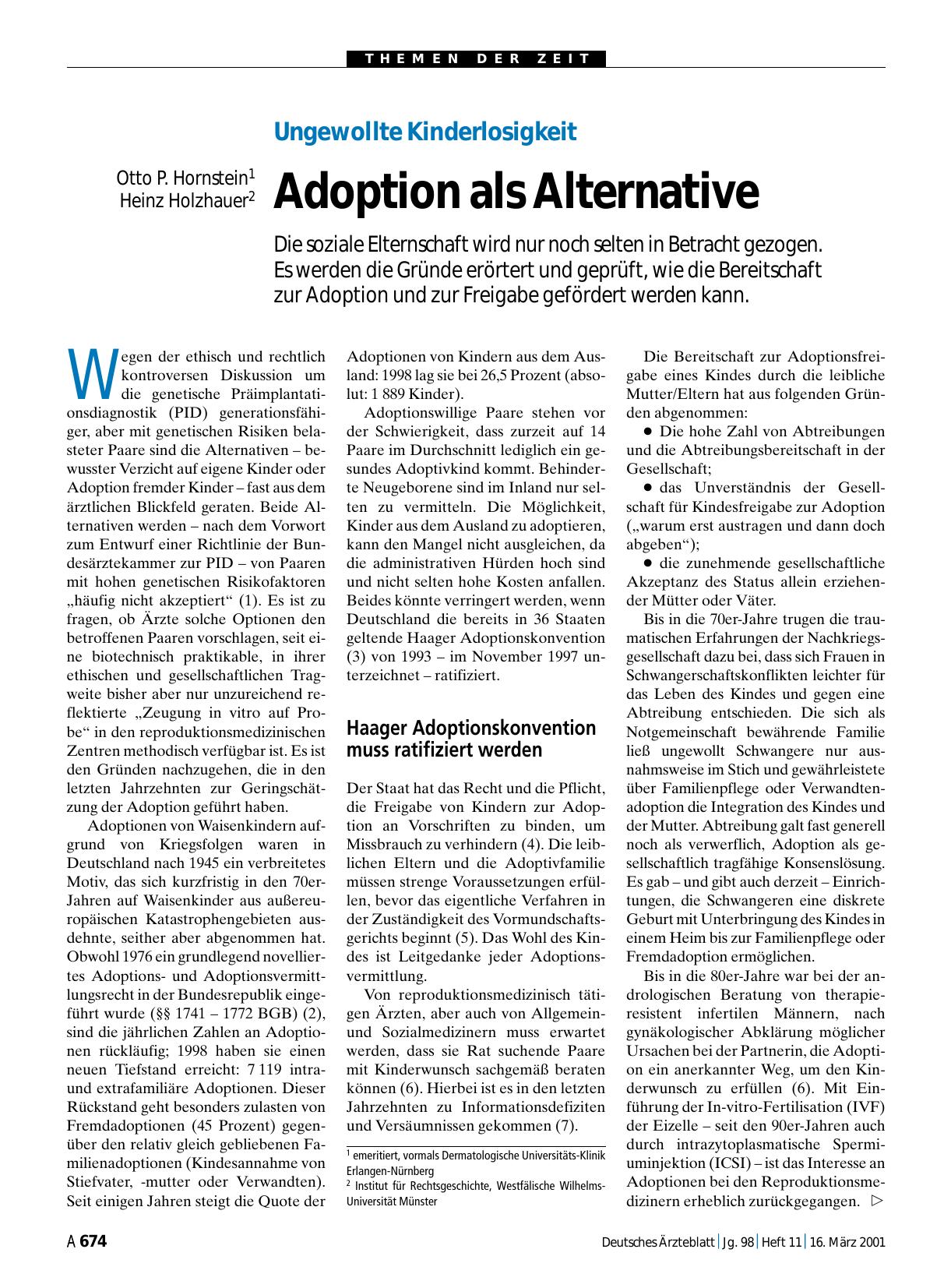 Vorschauseite 1: Ungewollte Kinderlosigkeit: Adoption als Alternative
