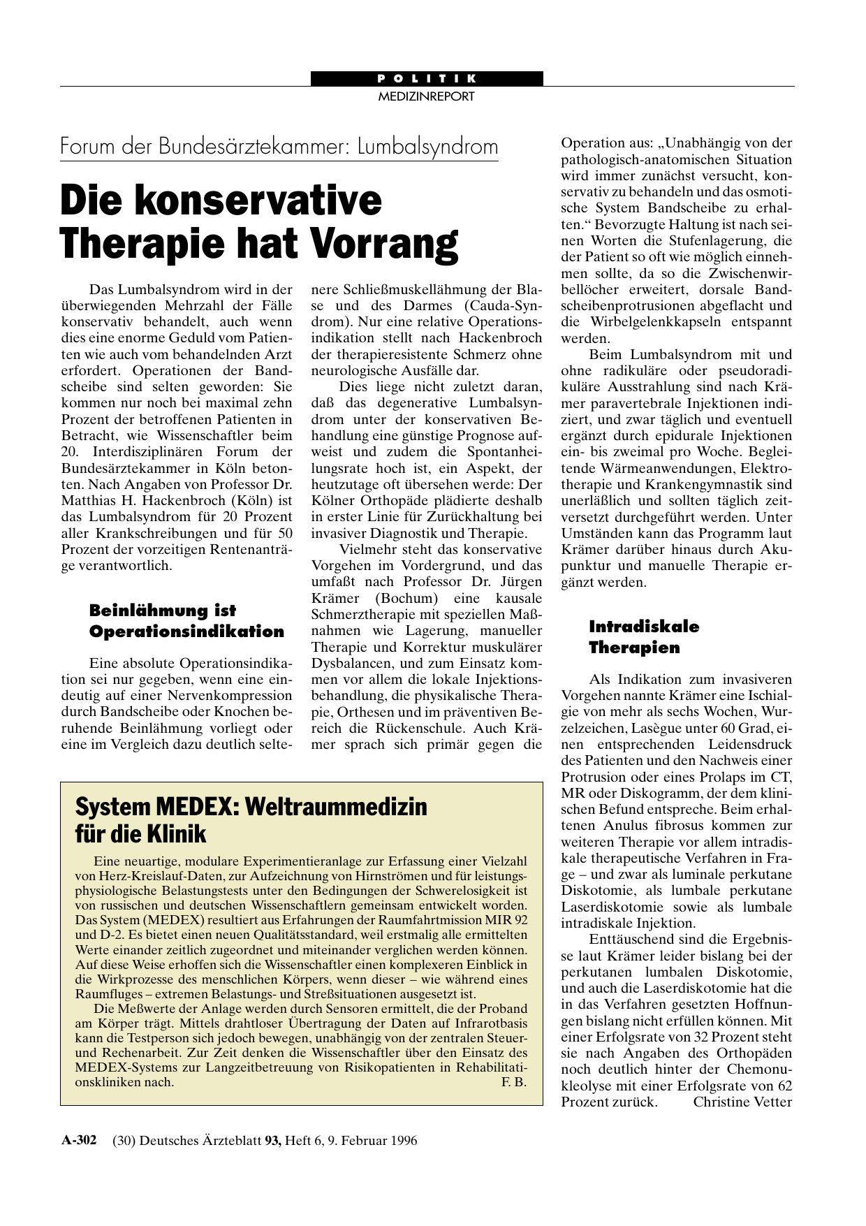 Vorschauseite 1: System MEDEX: Weltraummedizin für die Klinik