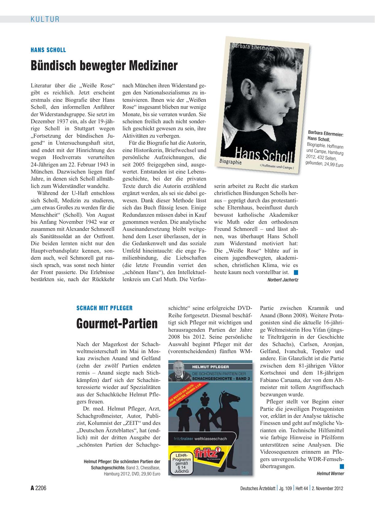Vorschauseite 1: Hans Scholl: Bündisch bewegter Mediziner