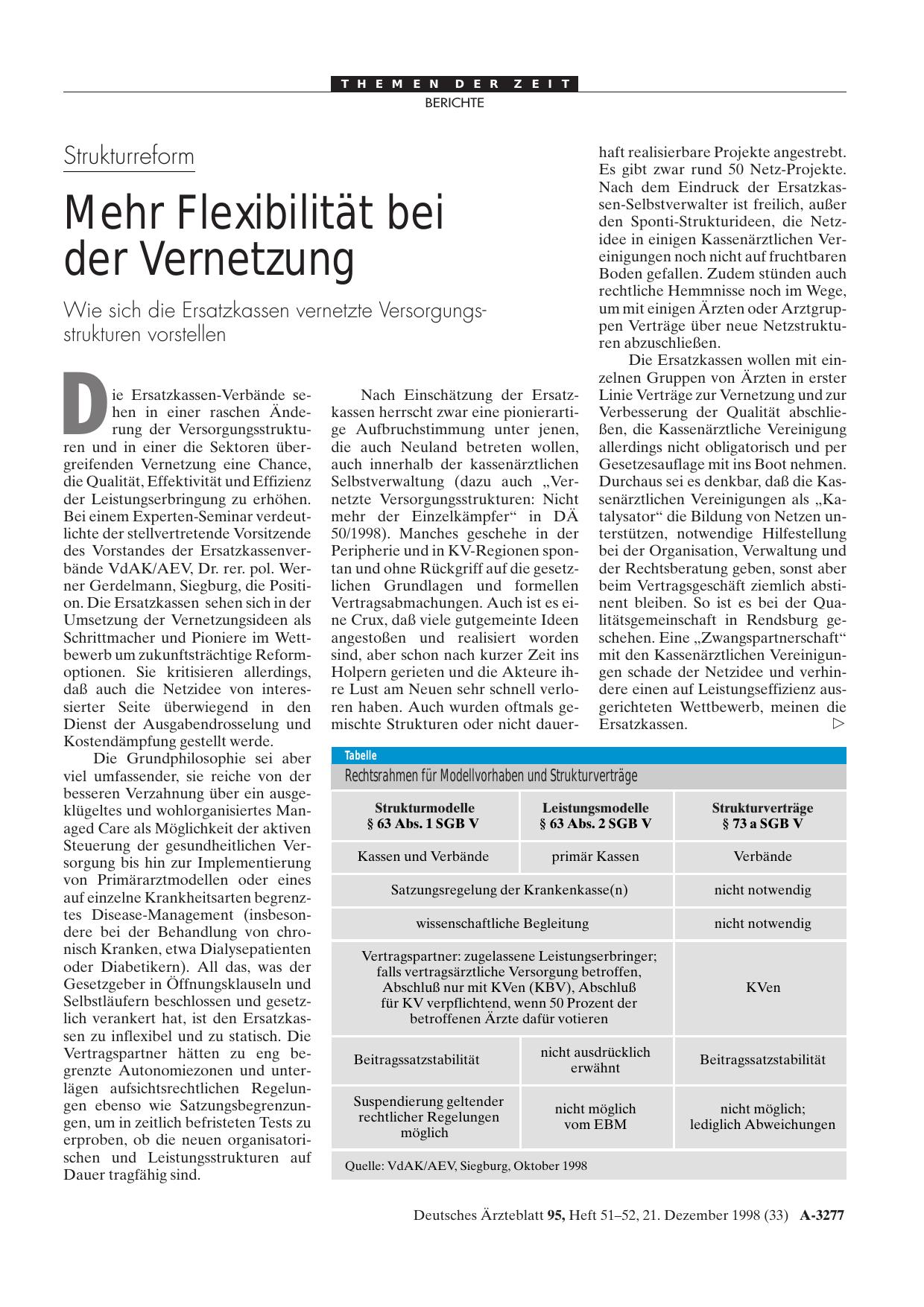 Vorschauseite 1: Strukturreform: Mehr Flexibilität bei der Vernetzung