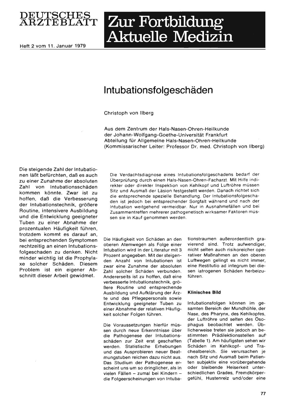 Vorschauseite 1: Intubationsfolgeschäden