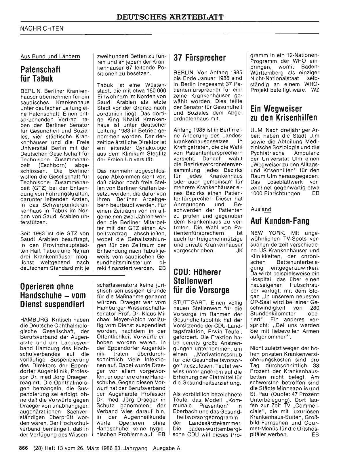 Vorschauseite 1: CDU: Höherer Stellenwert für die Vorsorge
