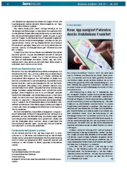 Vorschauseite 1: Neue App navigiert Patienten durchs Uniklinikum Frankfurt