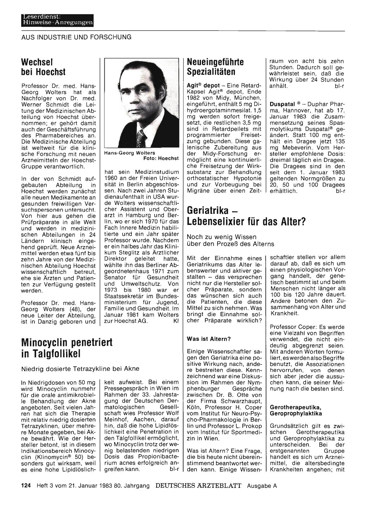 Vorschauseite 1: Wechsel bei Hoechst