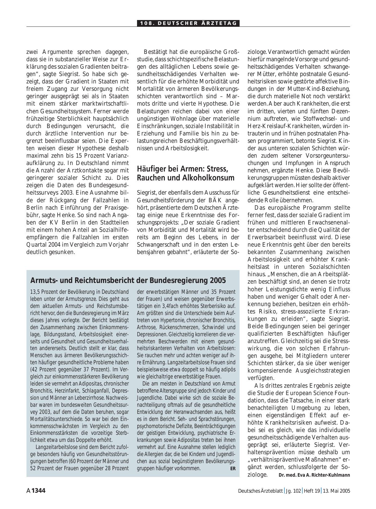 Vorschauseite 1: Armutsund Reichtumsbericht der Bundesregierung 2005