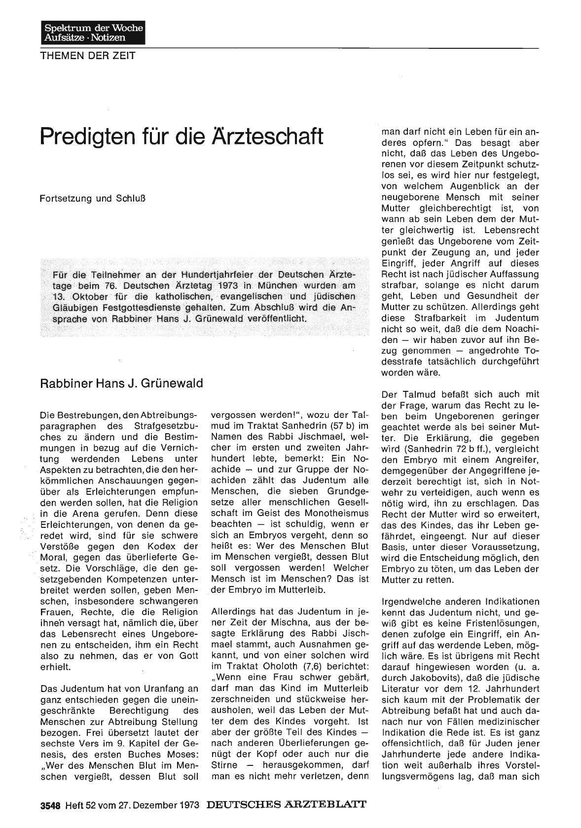 Vorschauseite 1: Predigten für die Ärzteschaft