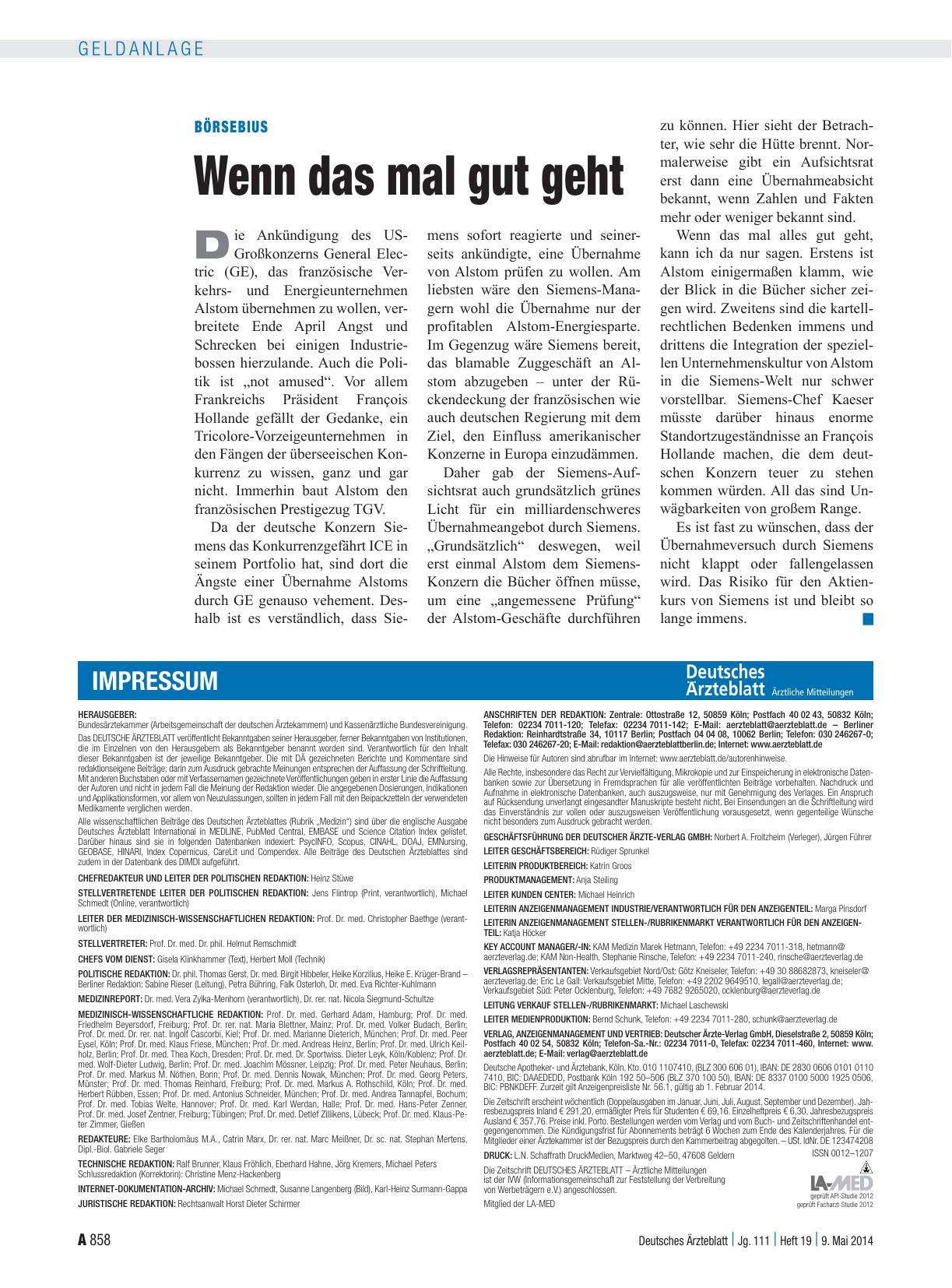 Vorschauseite 1: Börsebius: Wenn das mal gut geht