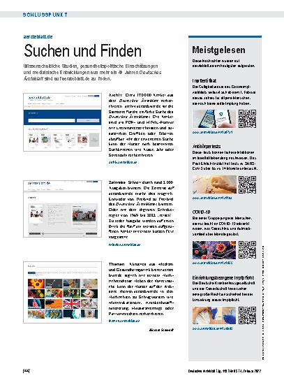 Vorschauseite 1: aerzteblatt.de: Suchen und Finden
