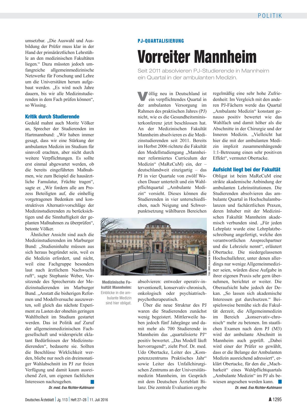 Vorschauseite 1: PJ-Quartalisierung: Vorreiter Mannheim