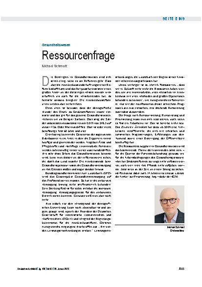 Vorschauseite 1: Gesundheitswesen: Ressourcenfrage