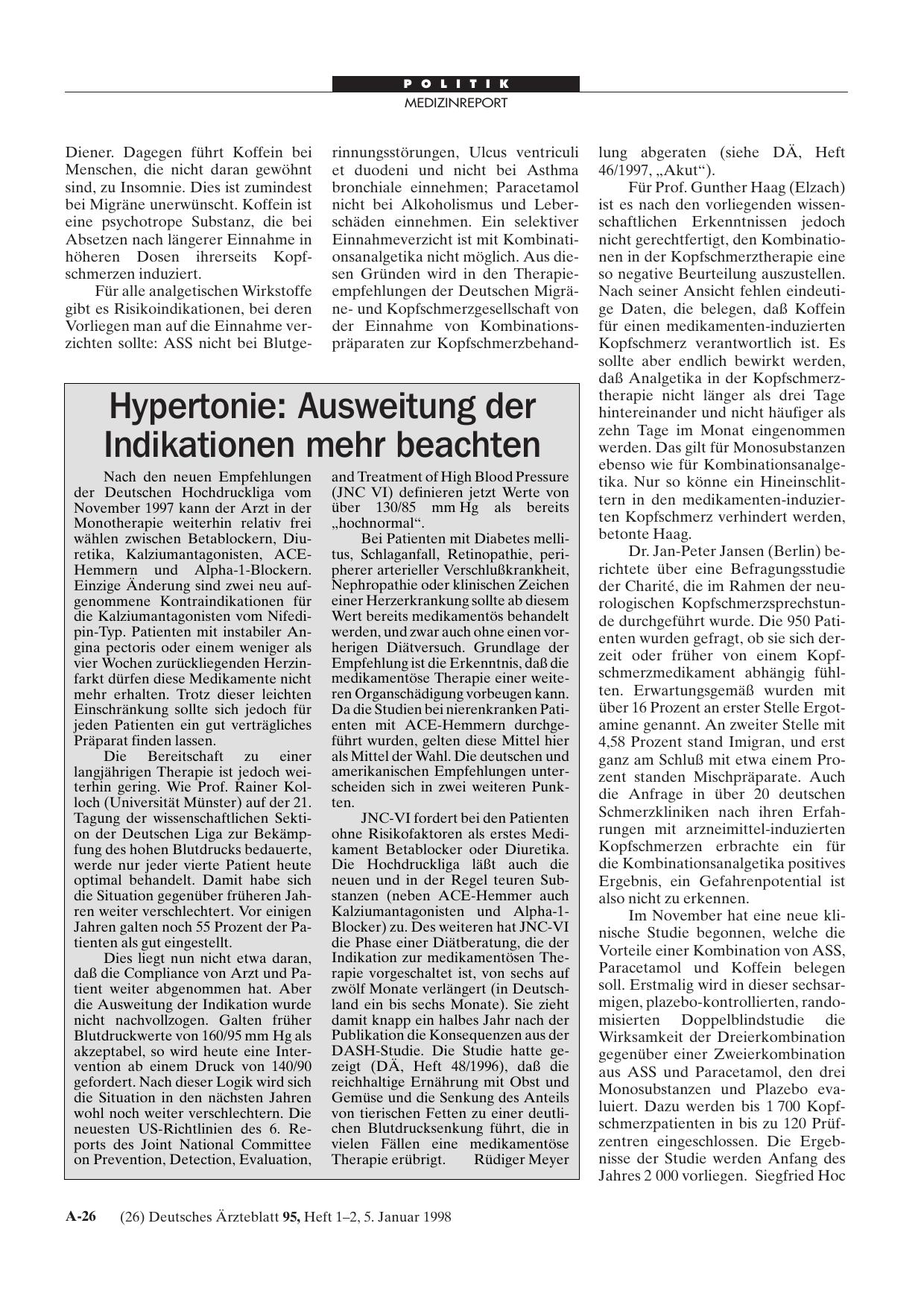 Vorschauseite 1: Hypertonie: Ausweitung der Indikationen mehr beachten