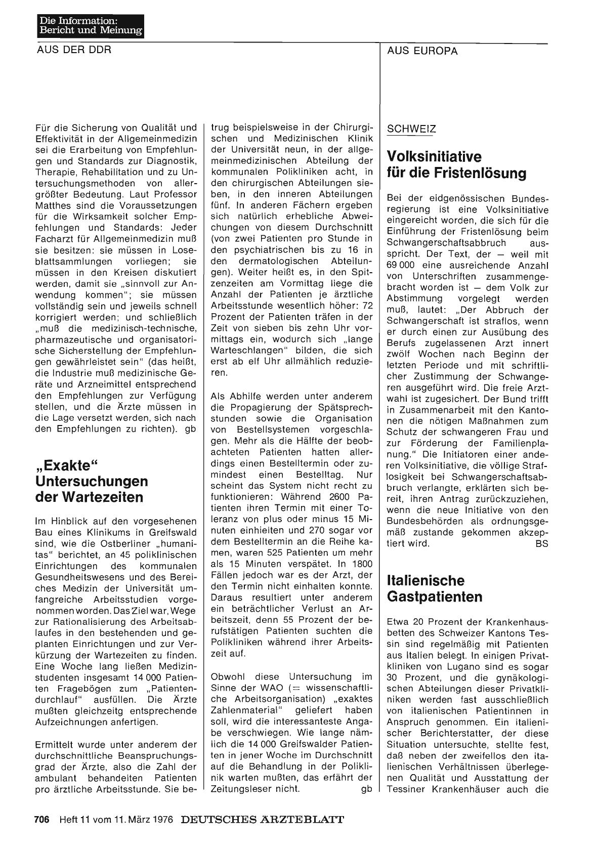 Vorschauseite 1: Schweiz: Italienische Gastpatienten