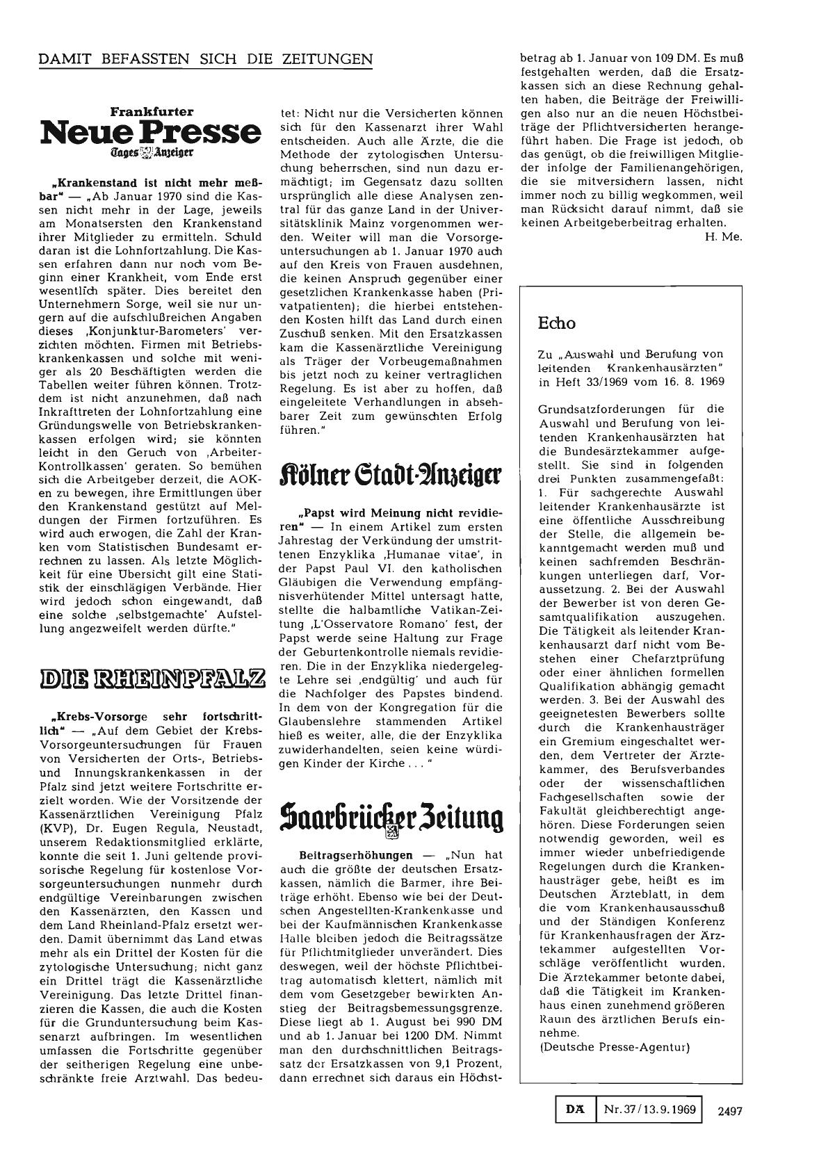 Vorschauseite 1: „Krebs-Vorsorge sehr fortschrittlich"