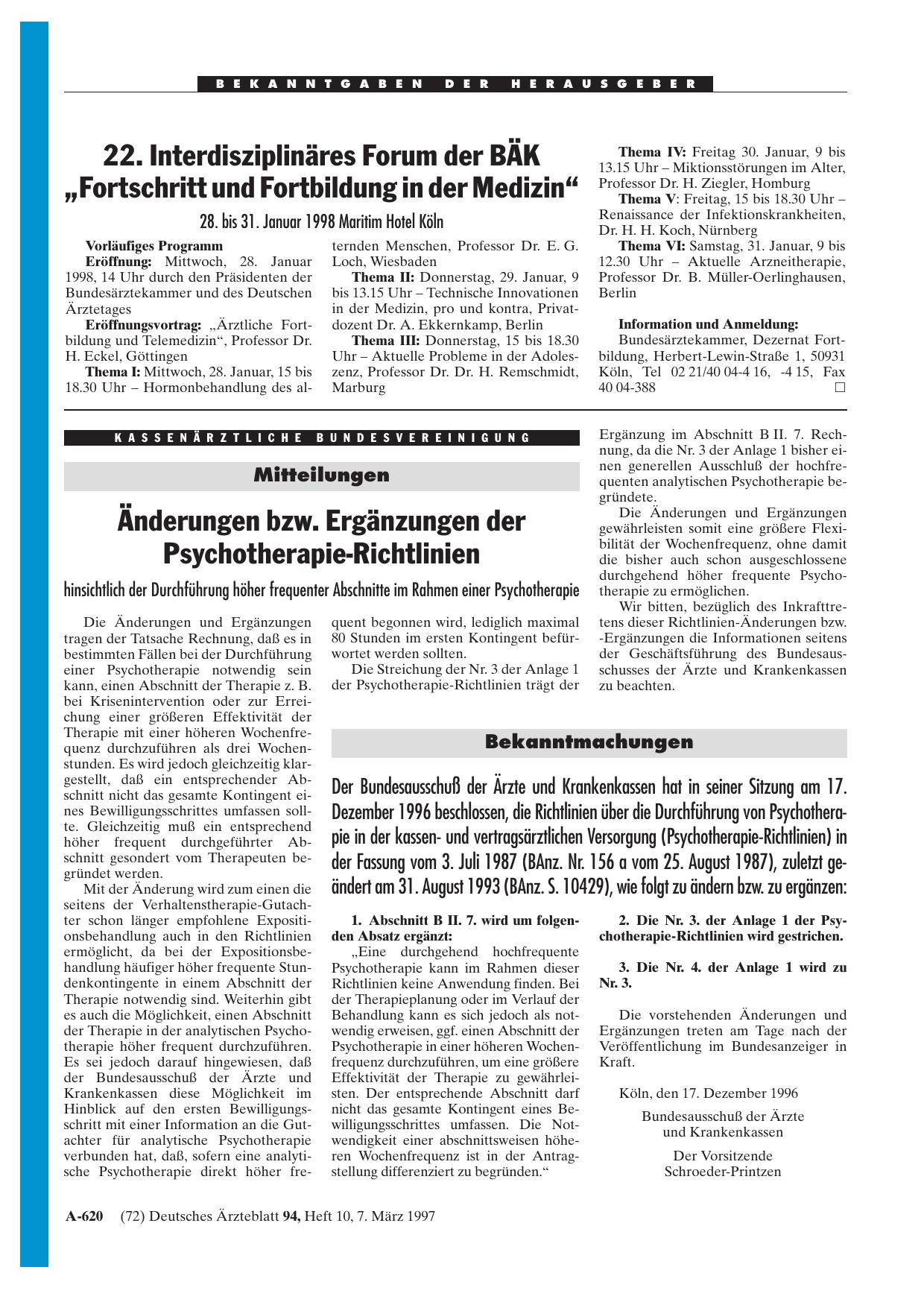 Vorschauseite 1: Bekanntmachungen