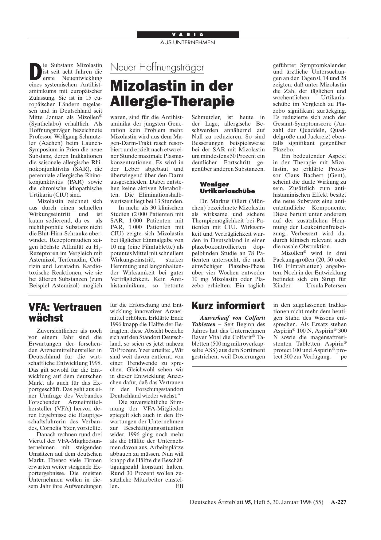 Vorschauseite 1: VFA: Vertrauen wächst