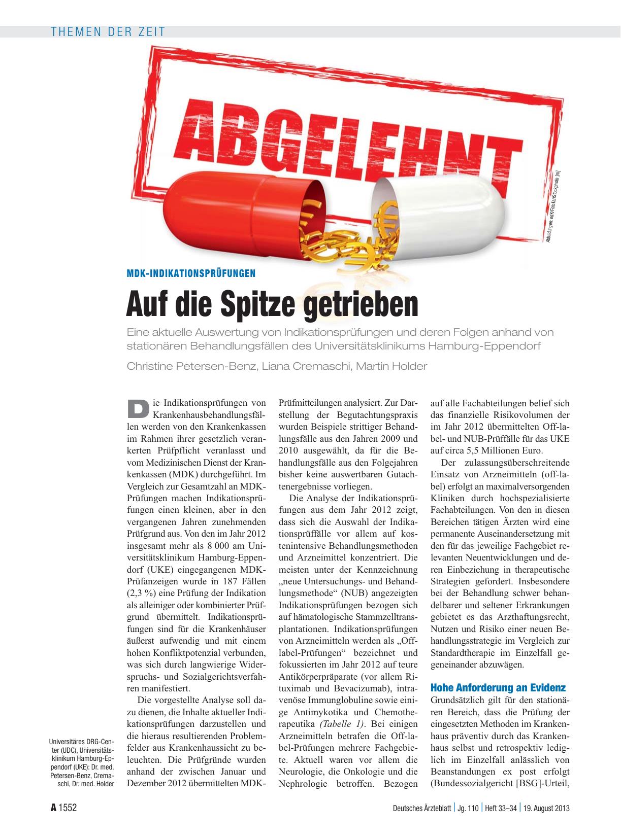 Vorschauseite 1: MDK-Indikationsprüfungen: Auf die Spitze getrieben
