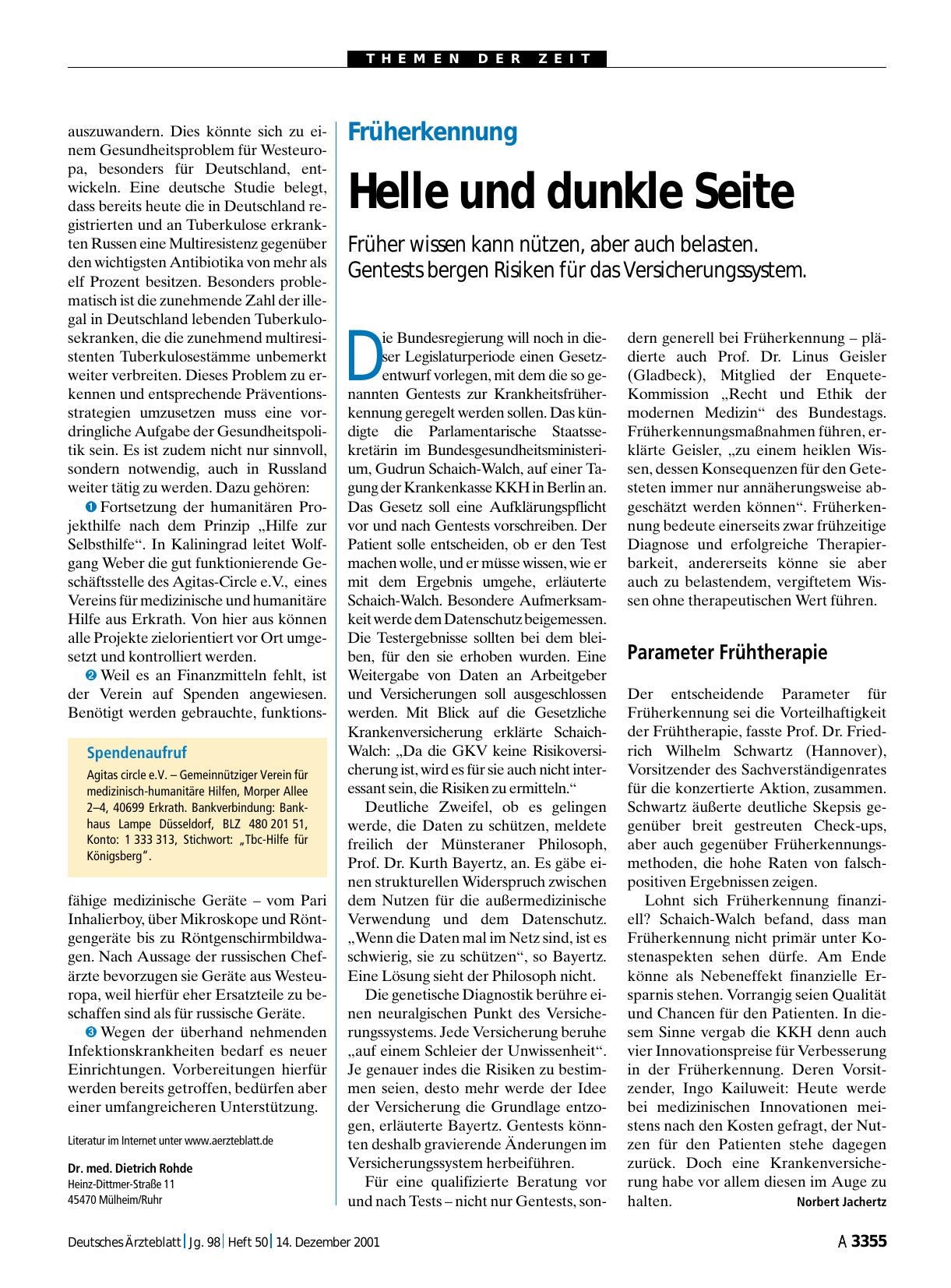Vorschauseite 1: Spendenaufruf